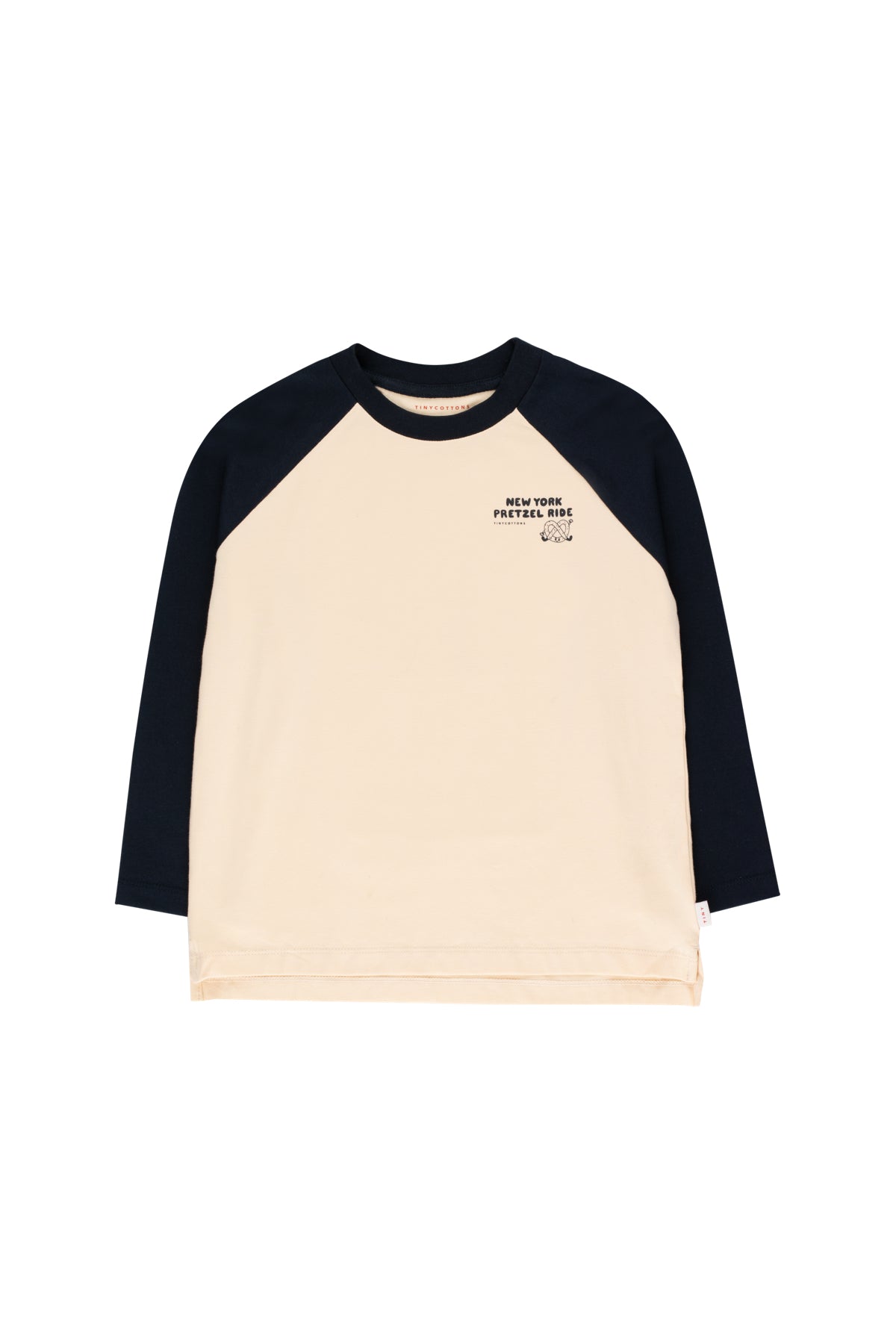 Boys & Girls Cream Color Block Pima Cotton T-Shirt