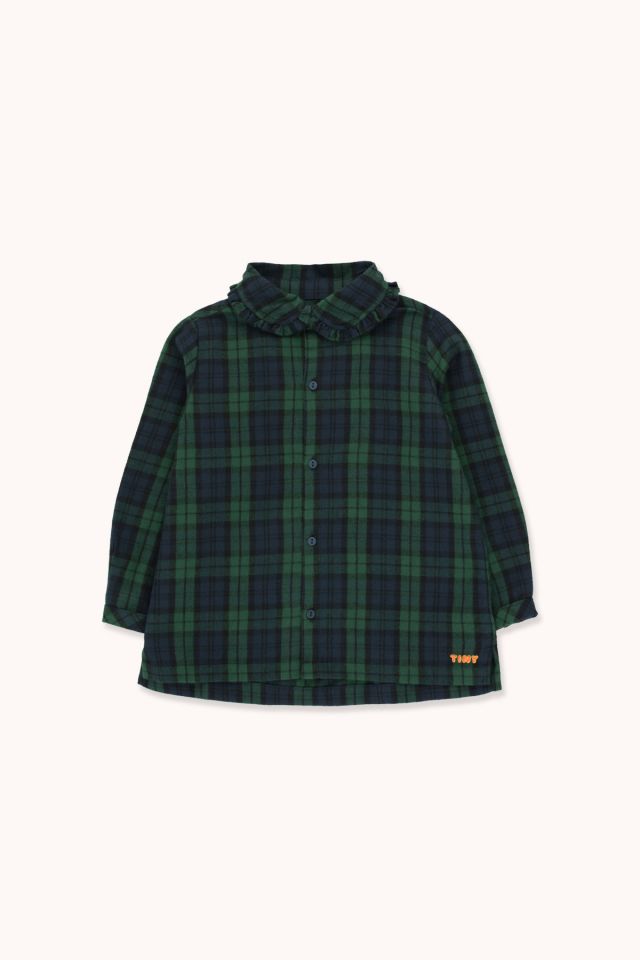 Girls Dark Green Check Shirt