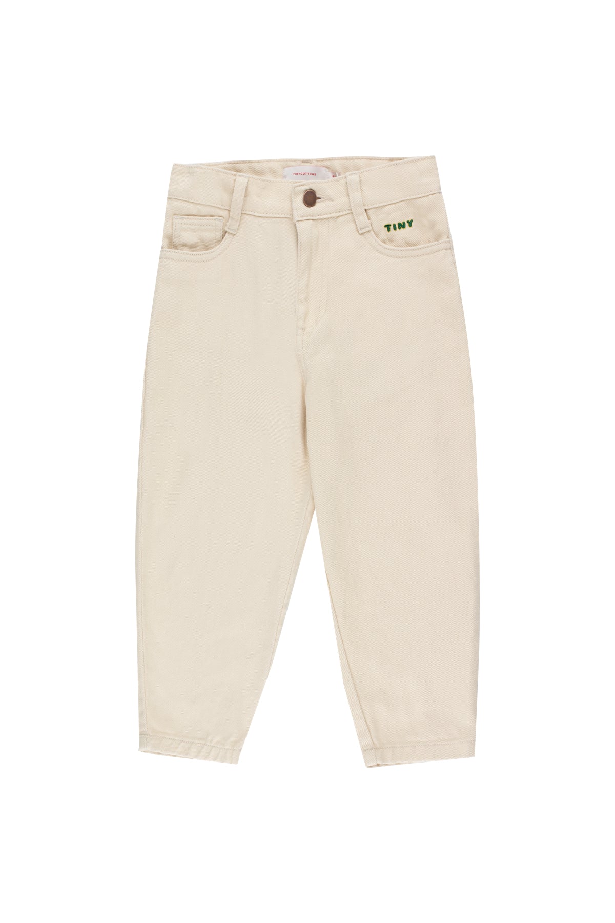 Boys & Girls Cream Solid Baggy Cotton Pants