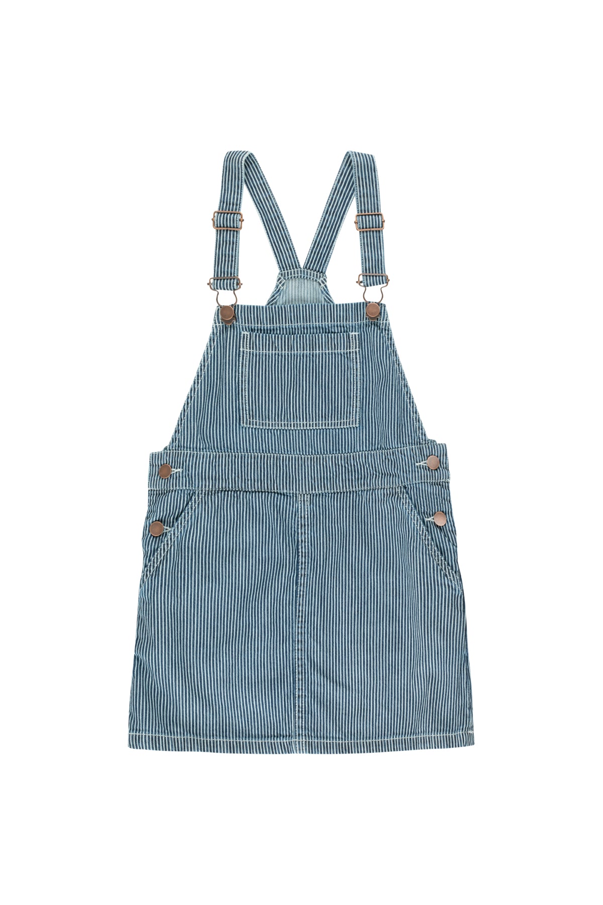 Girls Stripe Denim Cotton Short Dress