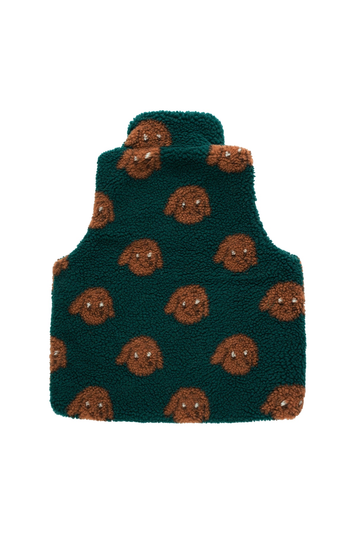 Boys & Girls Dark Green Dog Sherpa Vest