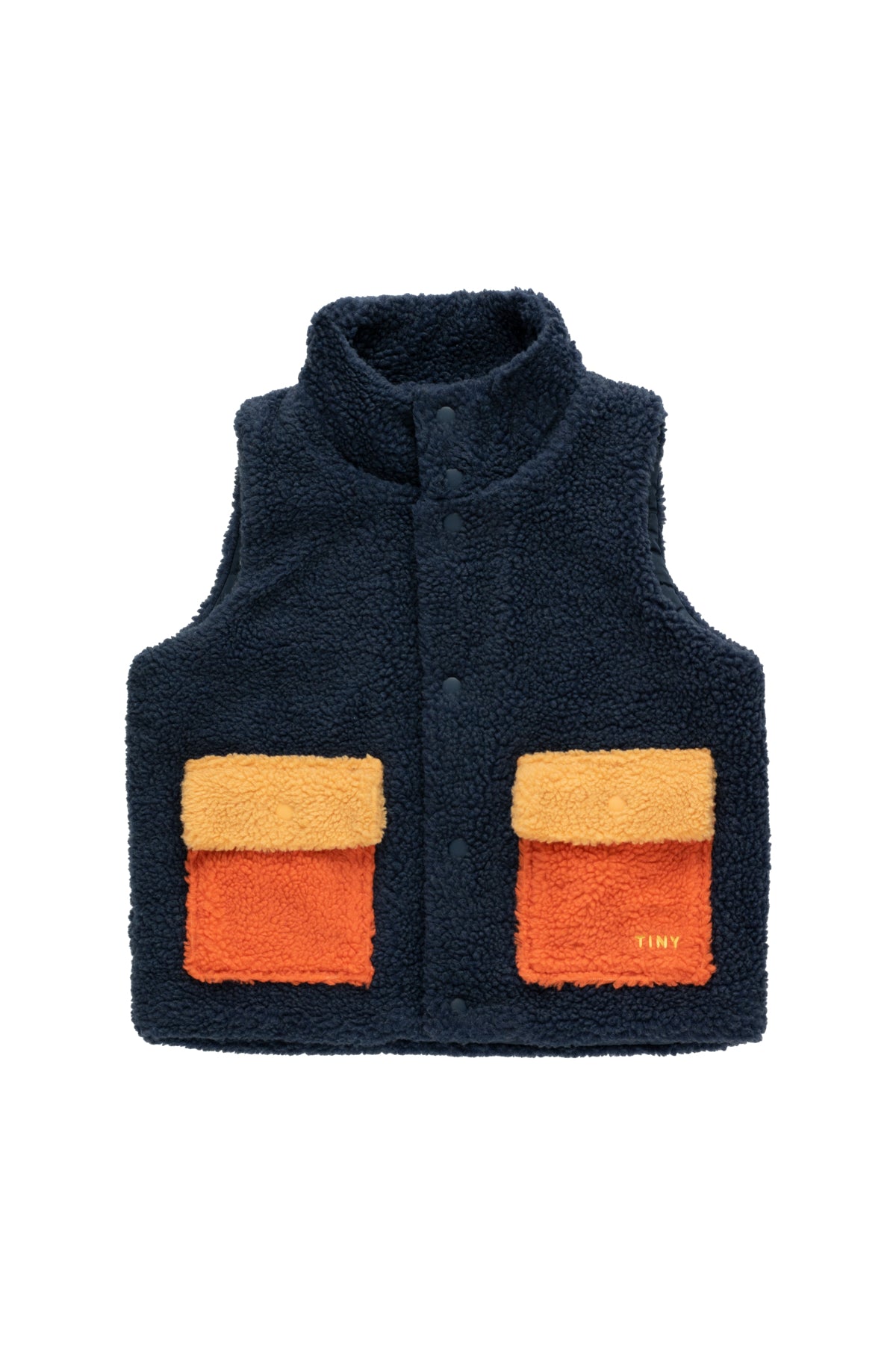 Boys & Girls Navy Color Block Sherpa Vest