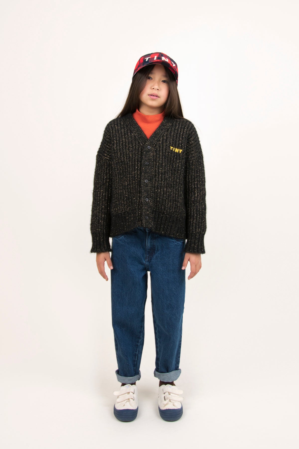 Boys & Girls Light Navy Shiny Cardigan