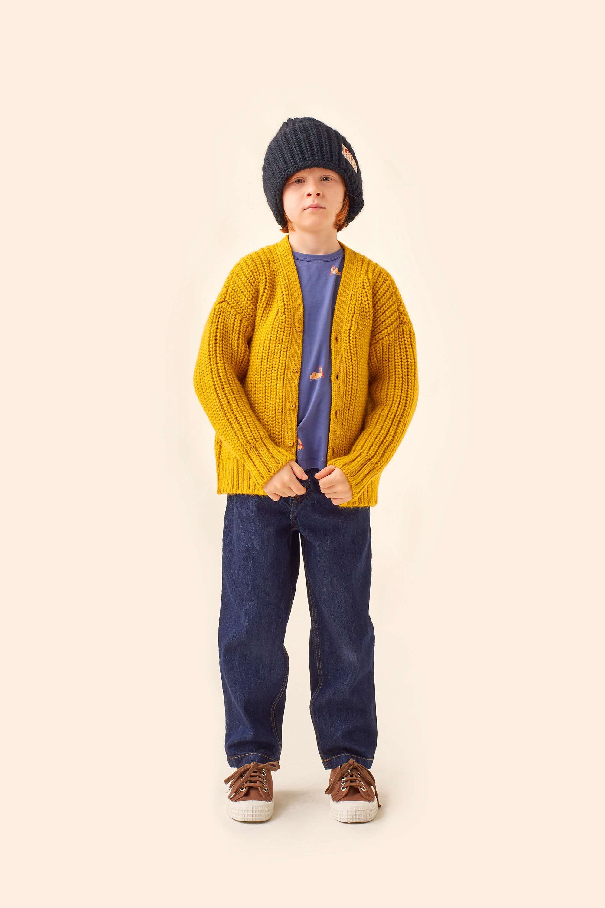 Boys & Girls Yellow Knit Cardigan