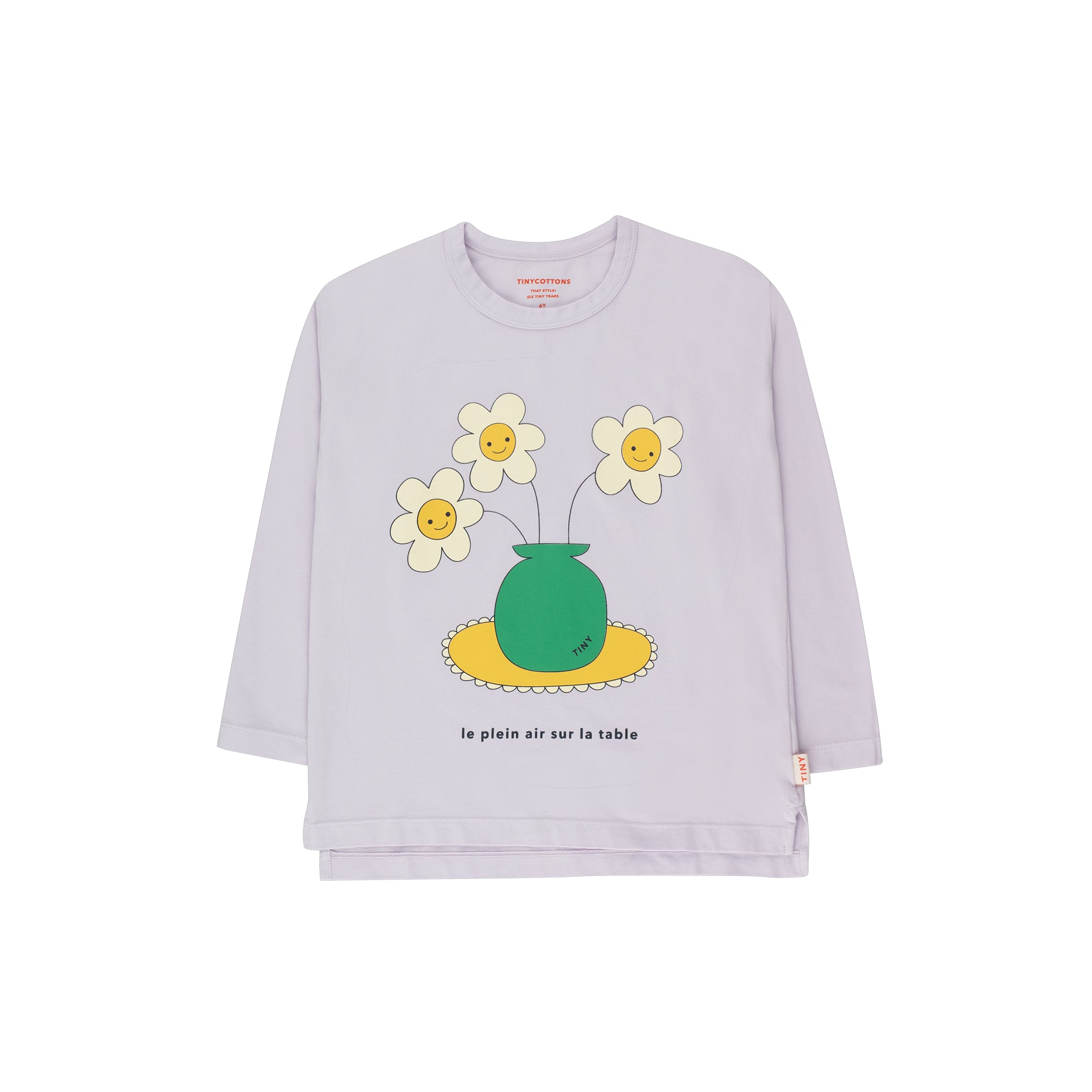 Girls Light Purple Printed Cotton T-Shirt