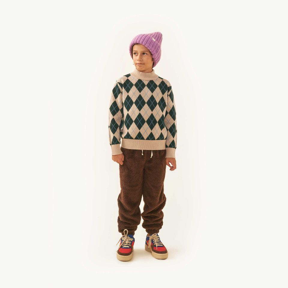 Boys & Girls Dark Green Check Sweater