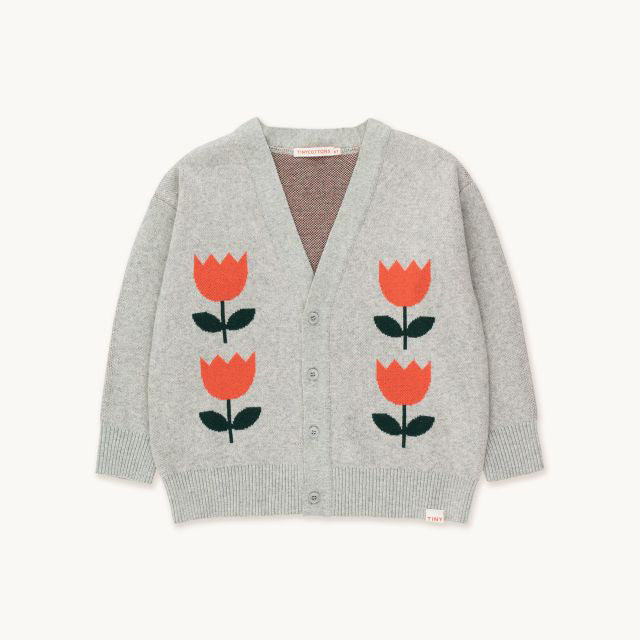 Boys & Girls Grey Flowers Cardigan