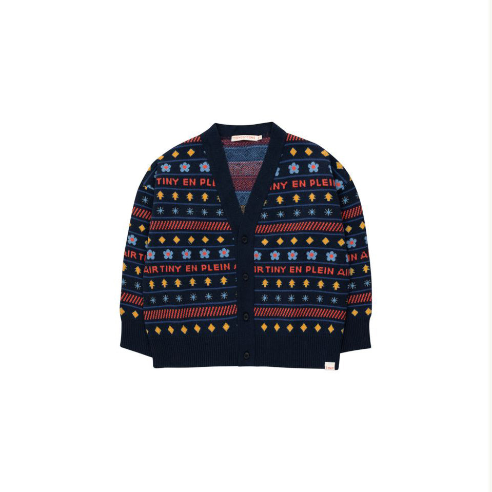 Boys & Girls Navy Flowers Cardigan