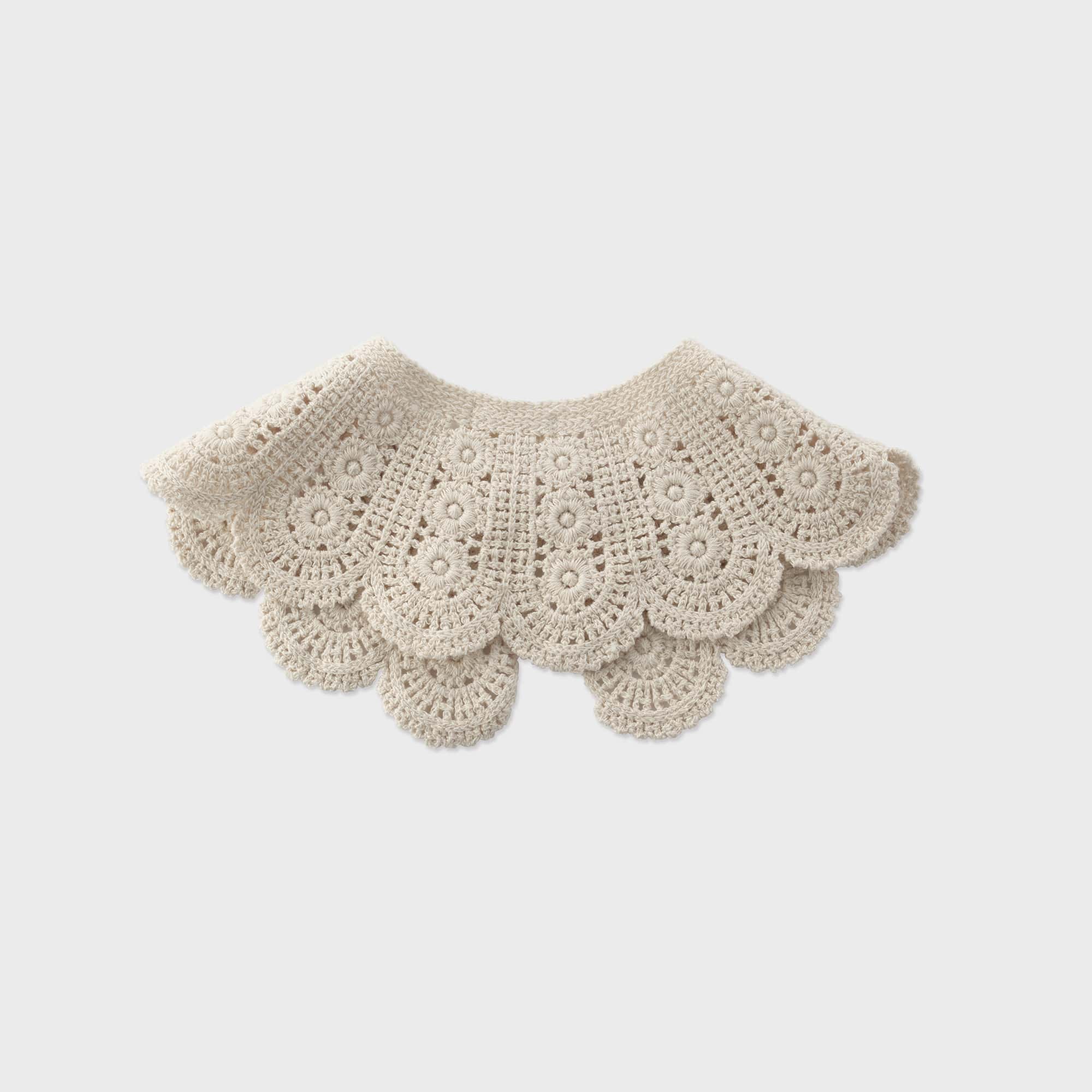 Girls White Knit Detachable Collar
