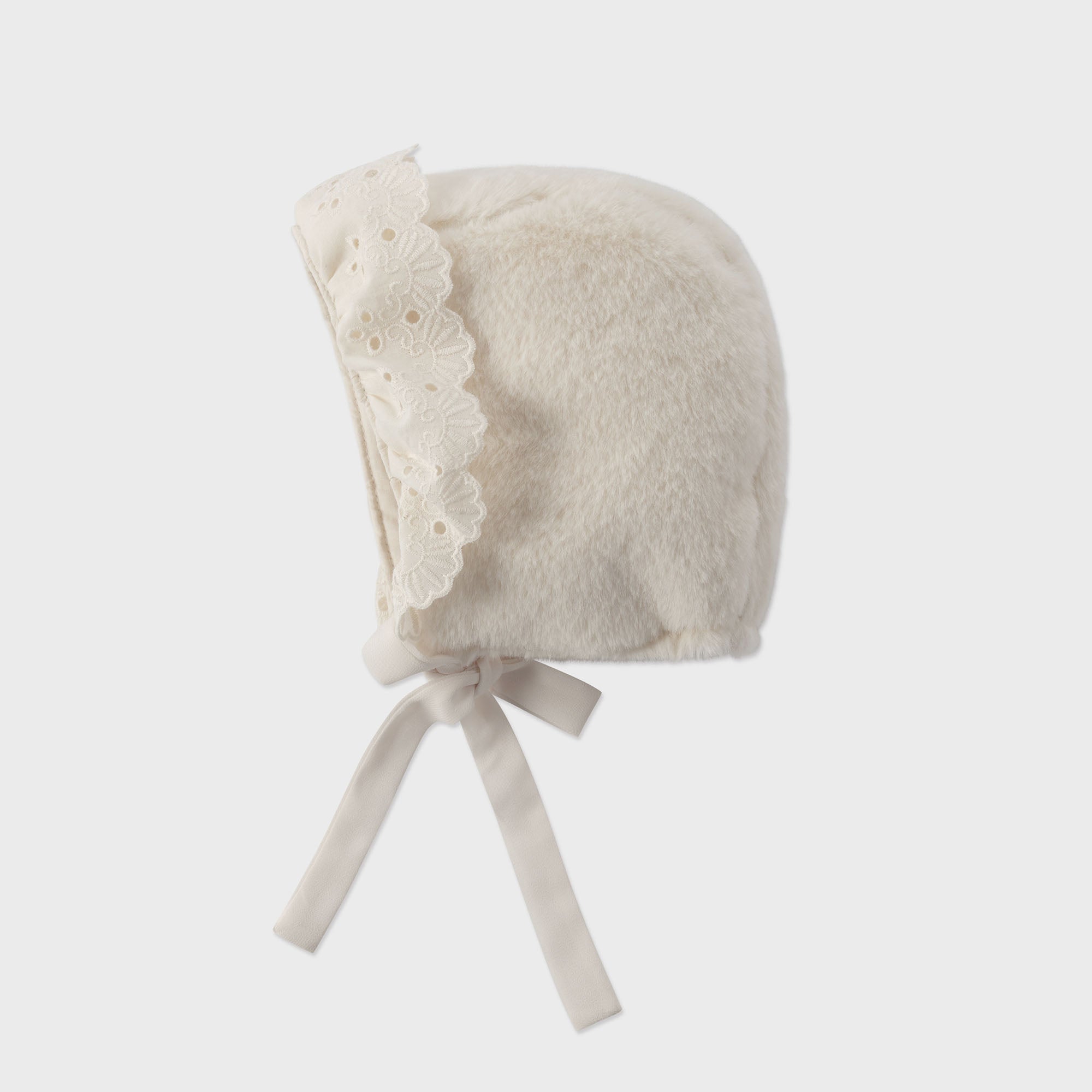 Baby Girls White Faux-Fur Hat