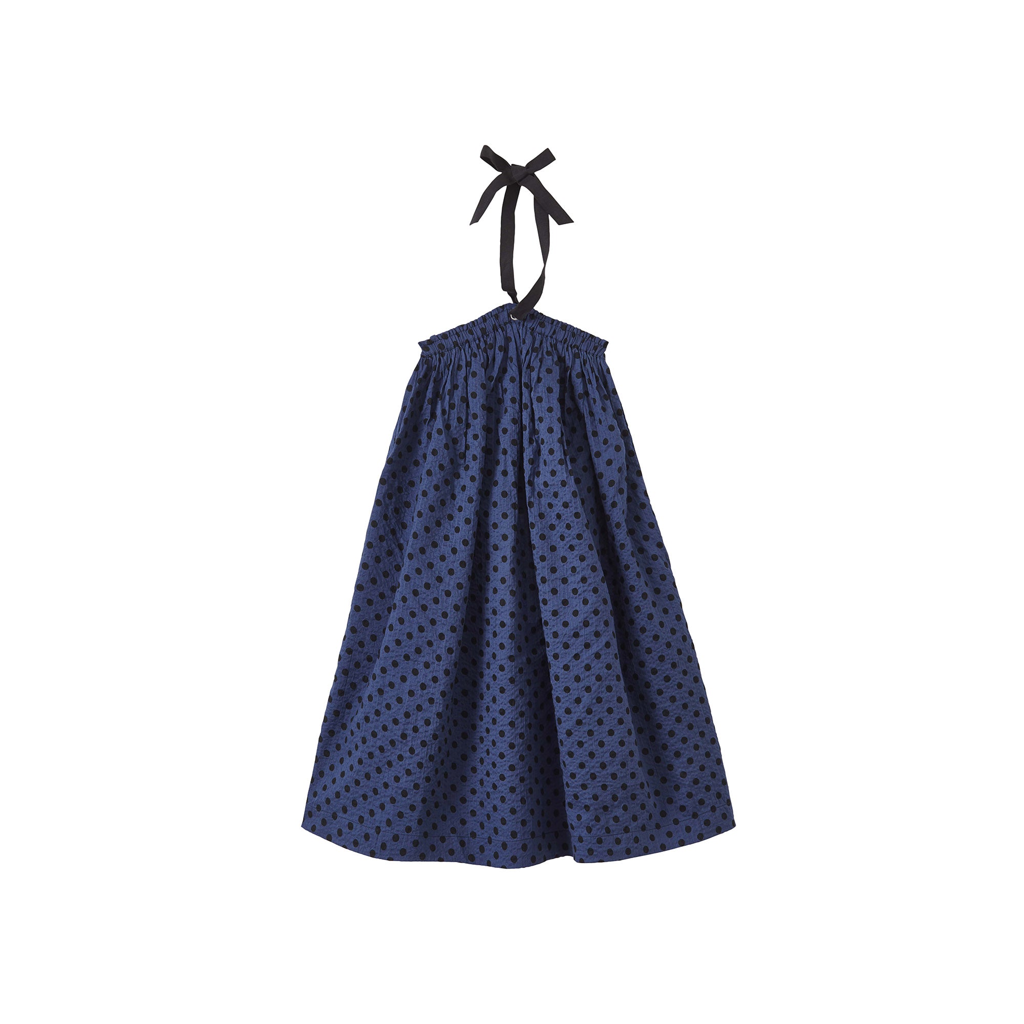 Girls Blue Dots Cotton Dress