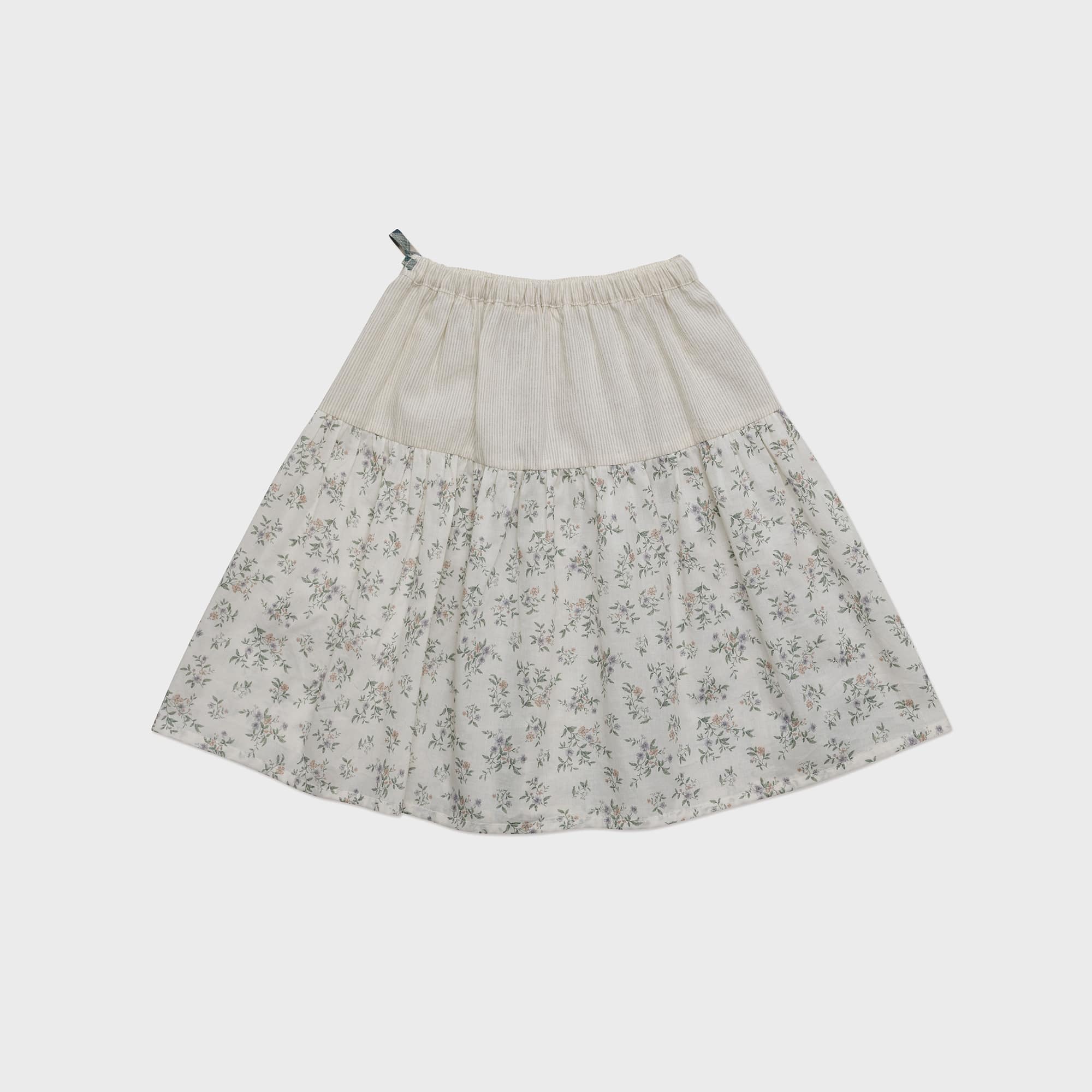 Girls Green Check Cotton Skirt