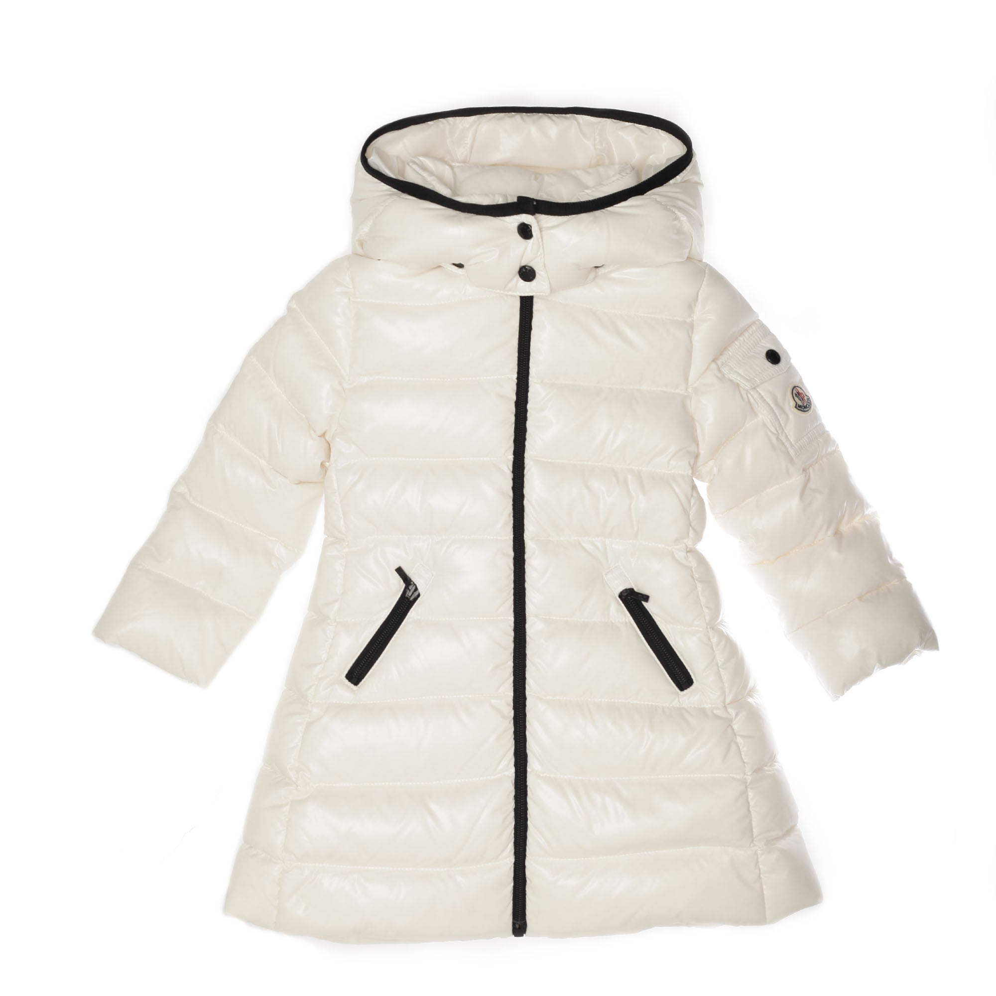 Girls Ivory Hooded 'Moka' Padded Down Coat - CÉMAROSE | Children's Fashion Store - 1