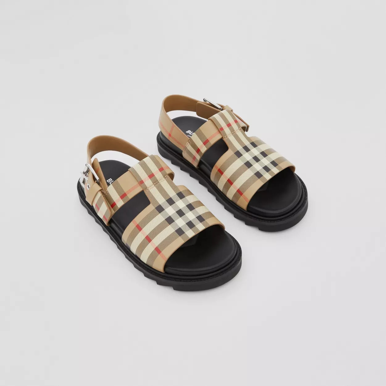 Boys & Girls Beige Check Sandals