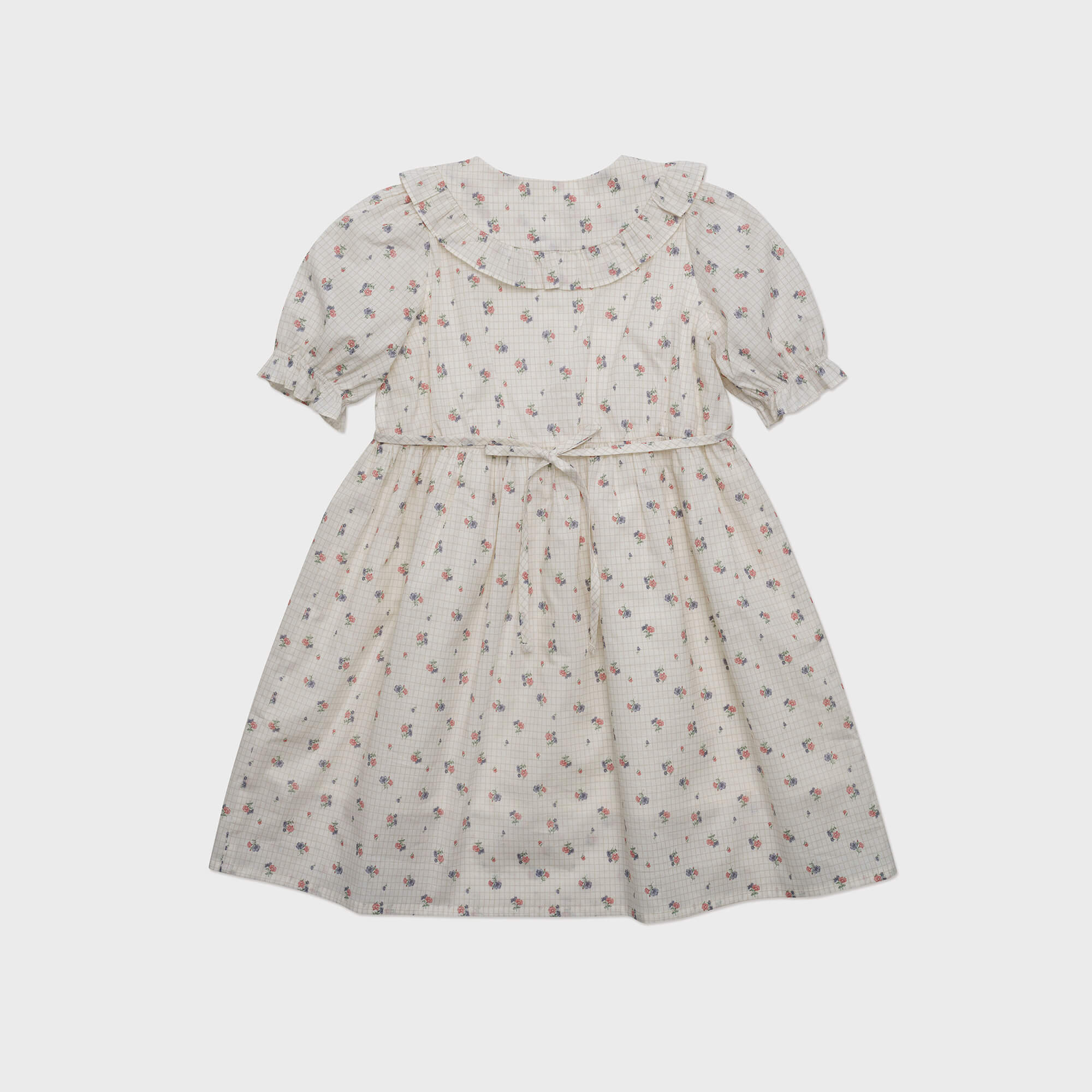 Girls Violet Floral Cotton Dress