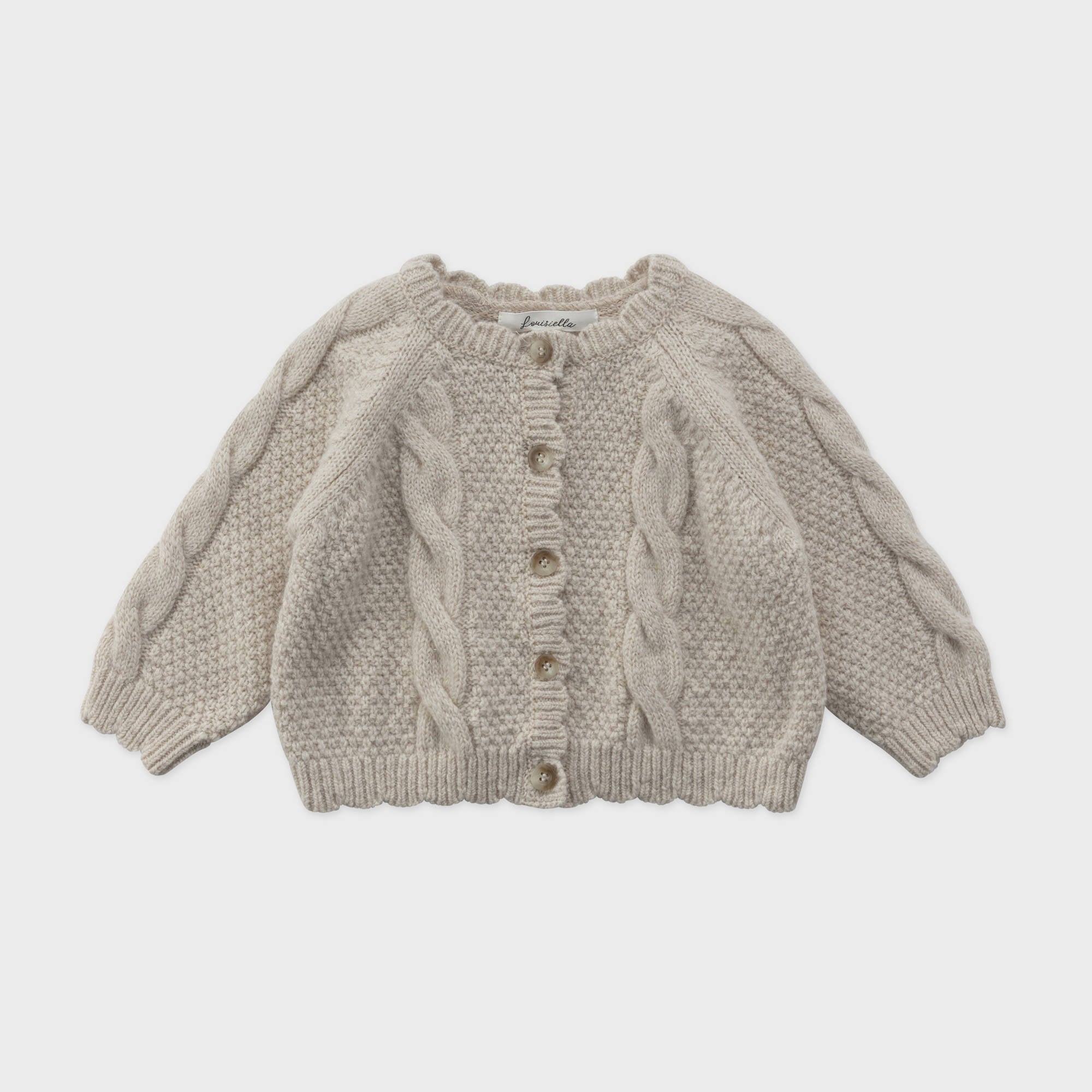 Baby Girls Beige Wool Cardigan