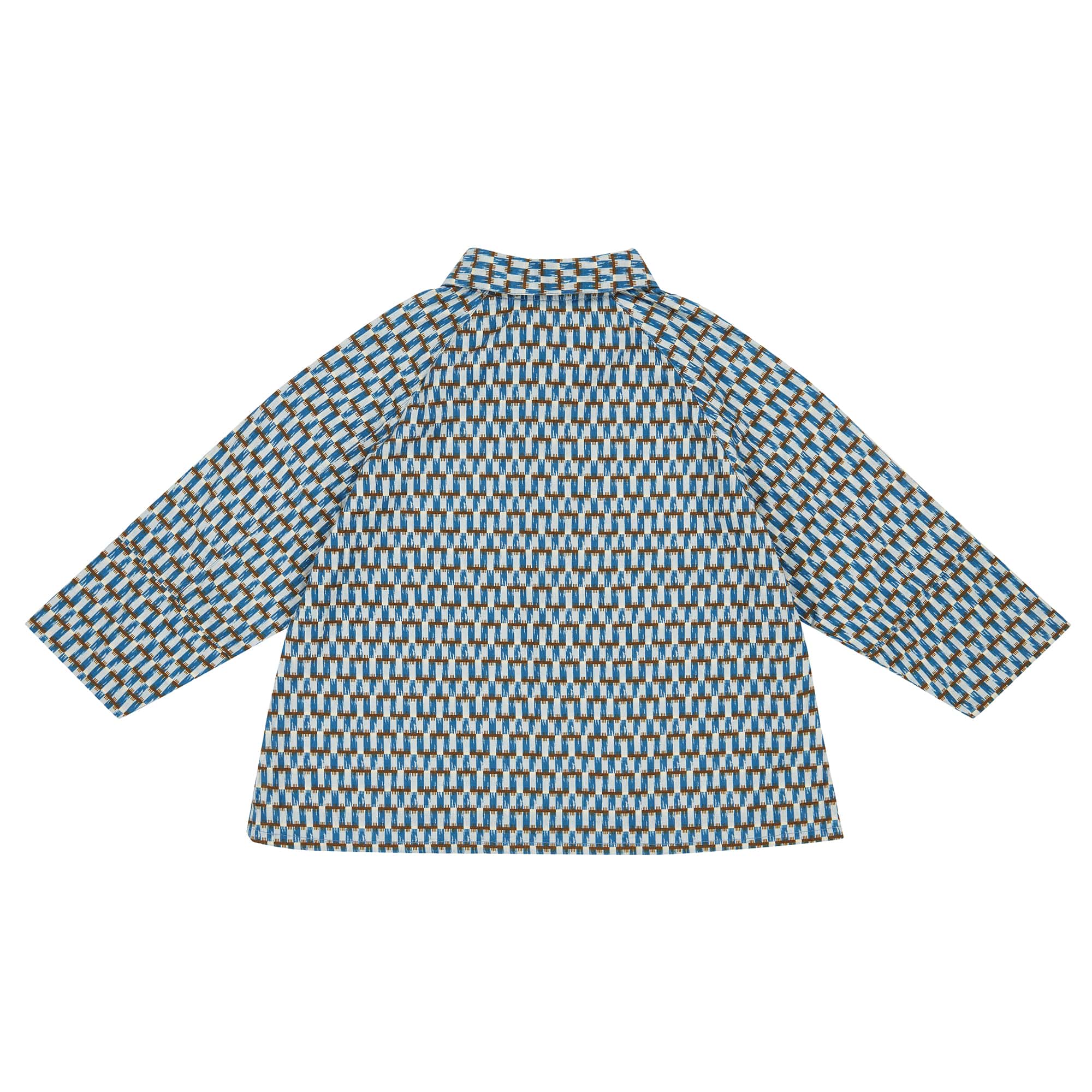 Boys & Girls Blue Printed Cotton Shirt
