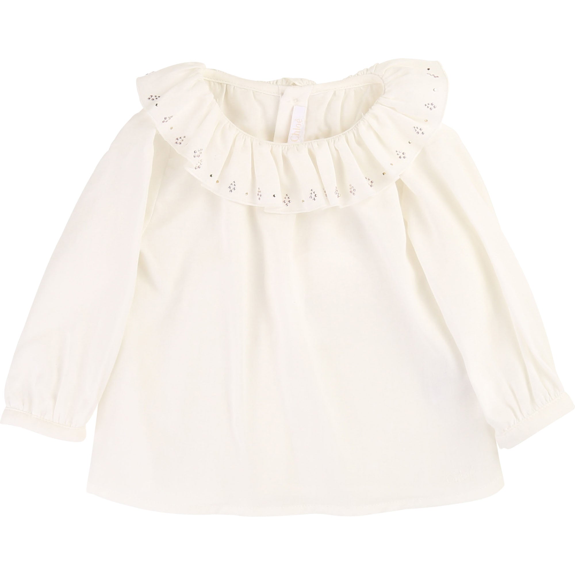 Baby Girls White Ruffle Cotton Blouse