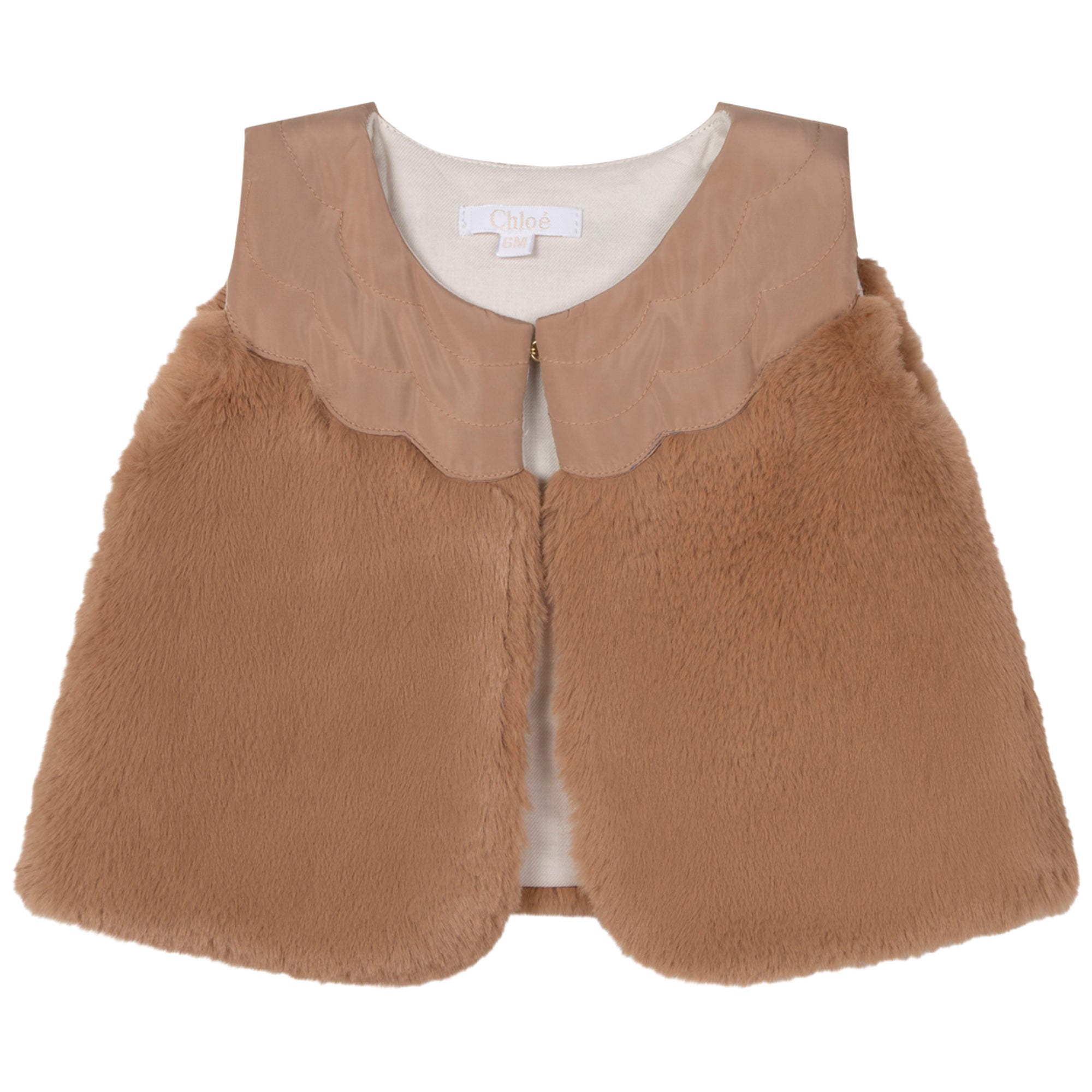 Girls Beige Padded Gilet