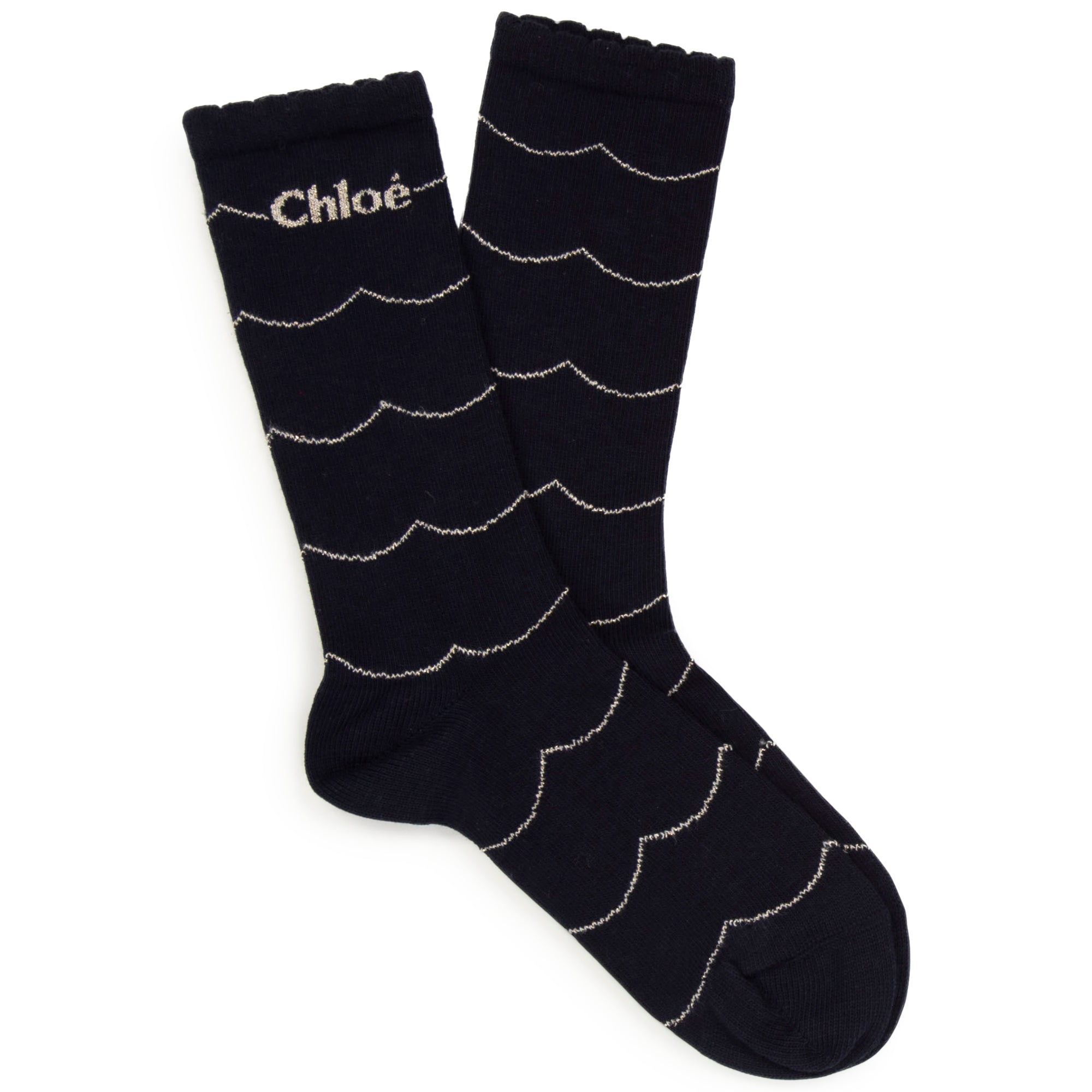 Girls Blue Logo Cotton Socks