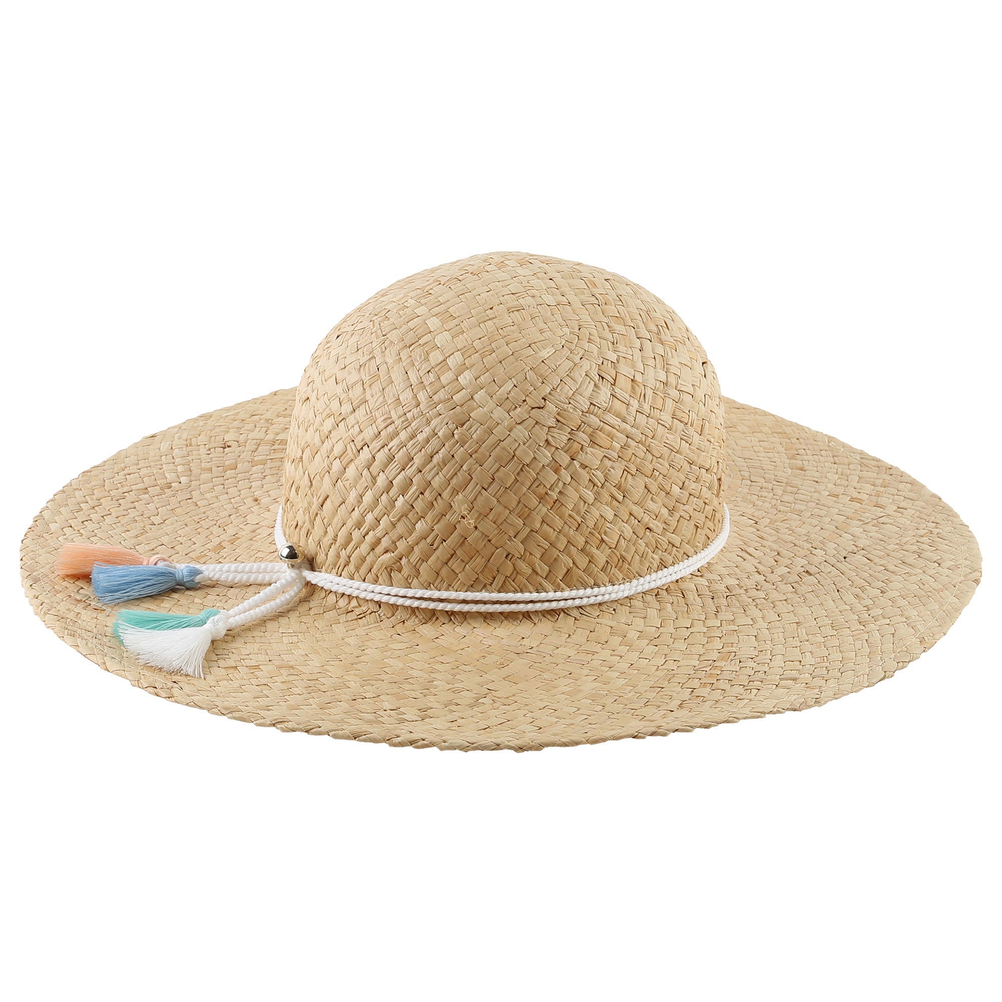 Girls Straw Sun Hat with Tassels - CÉMAROSE | Children's Fashion Store