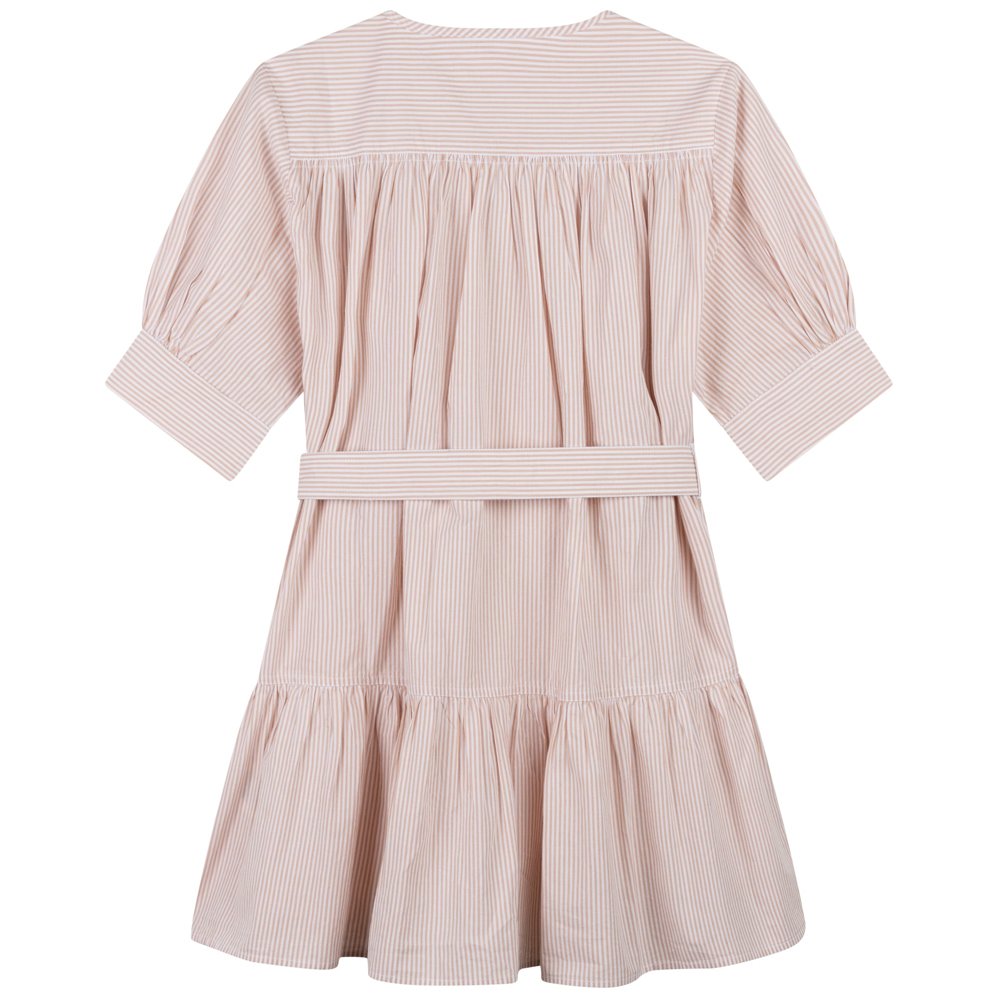 Girls Pink Stripe Cotton Dress