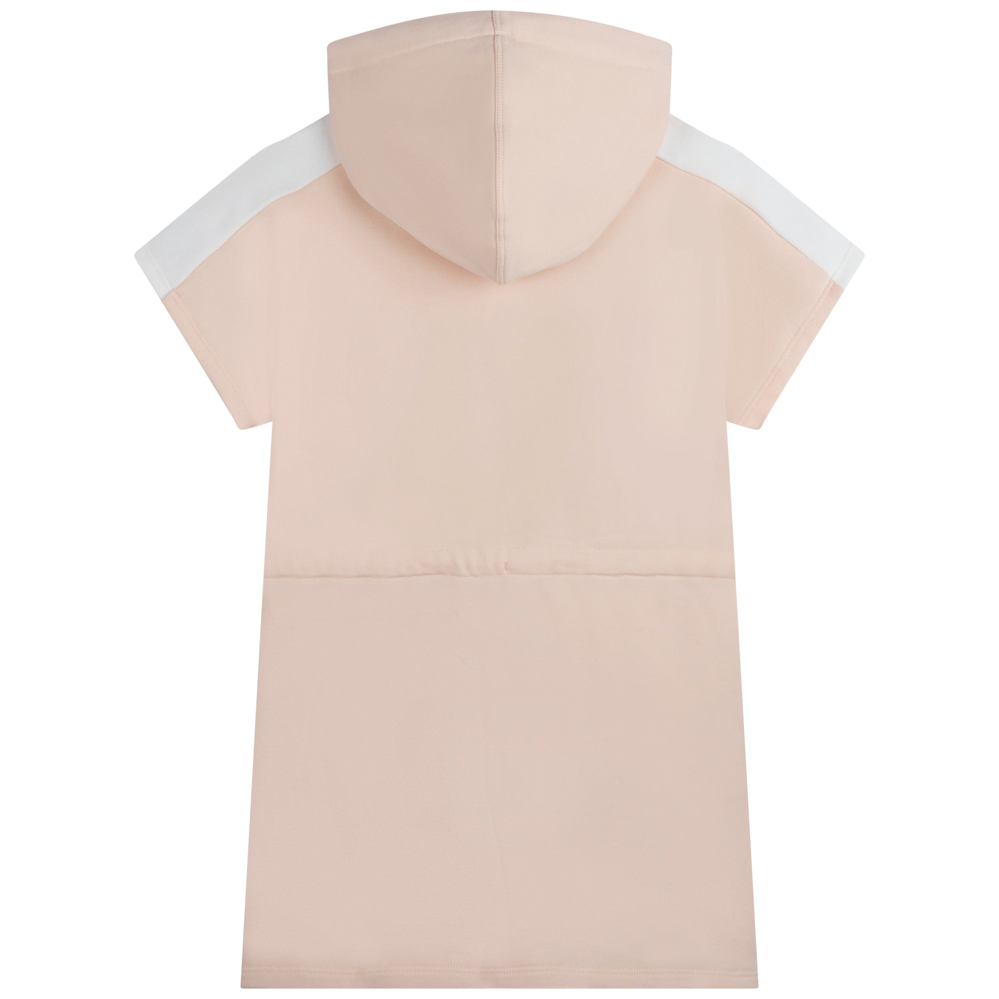 Girls Pink Hooded Cotton Dress