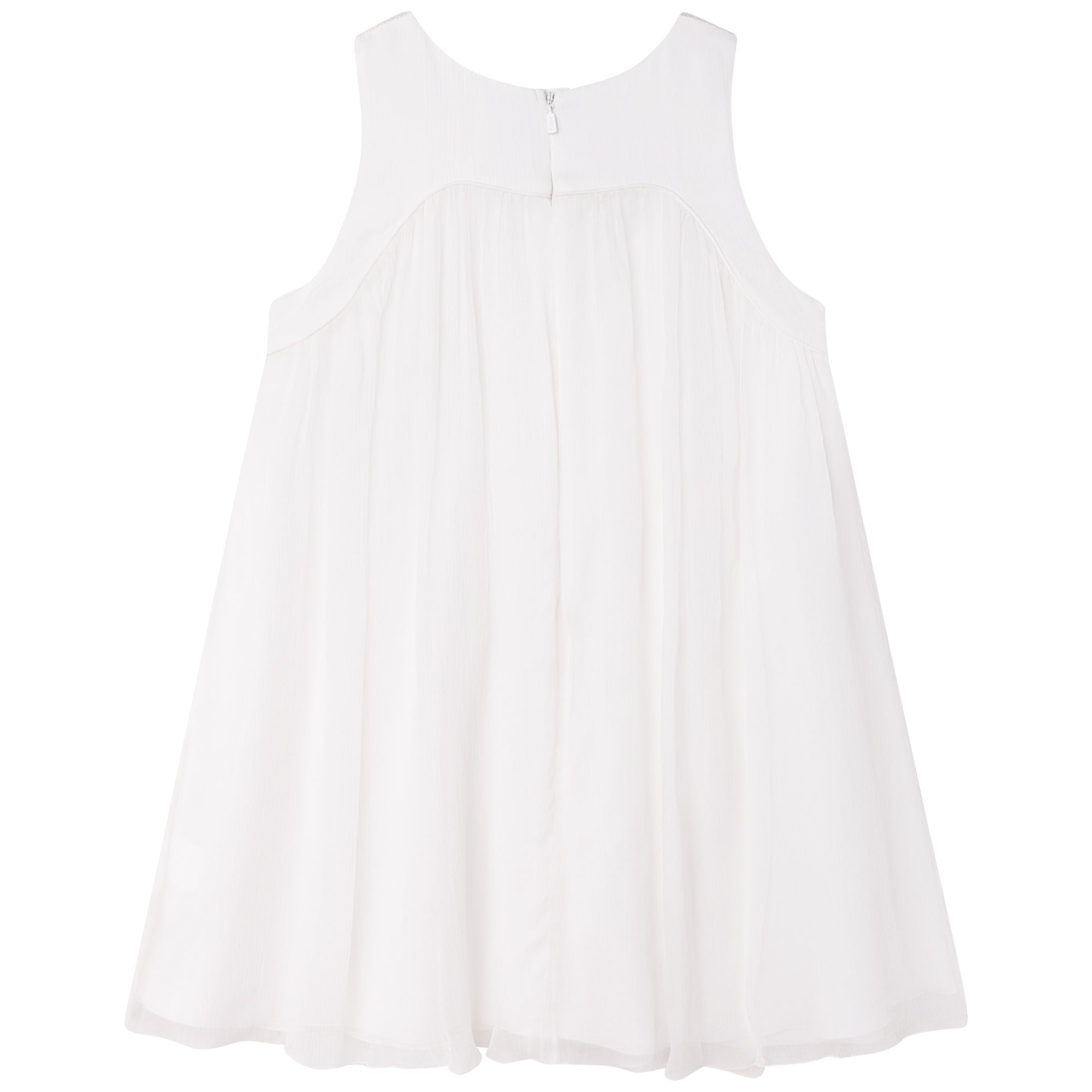 Girls White Silk Dress