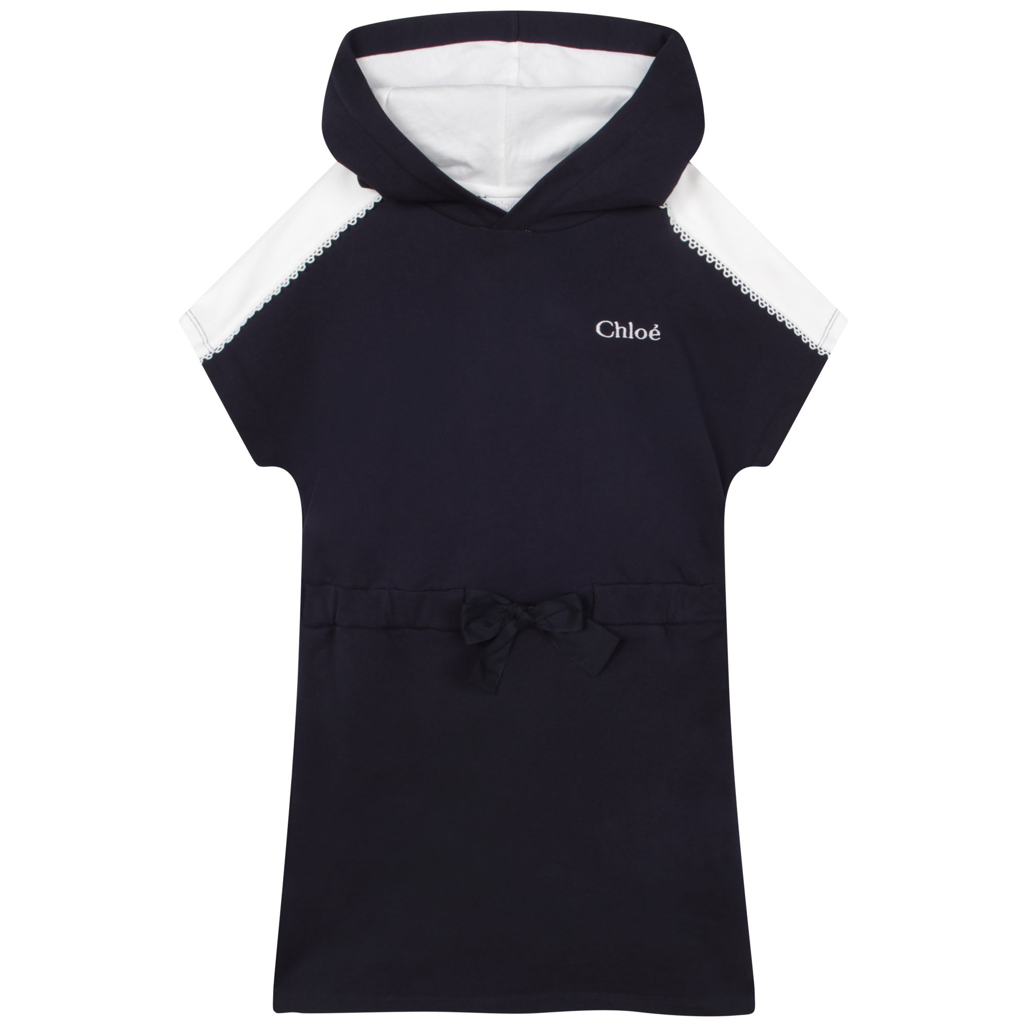 Girls Blue Hooded Dress