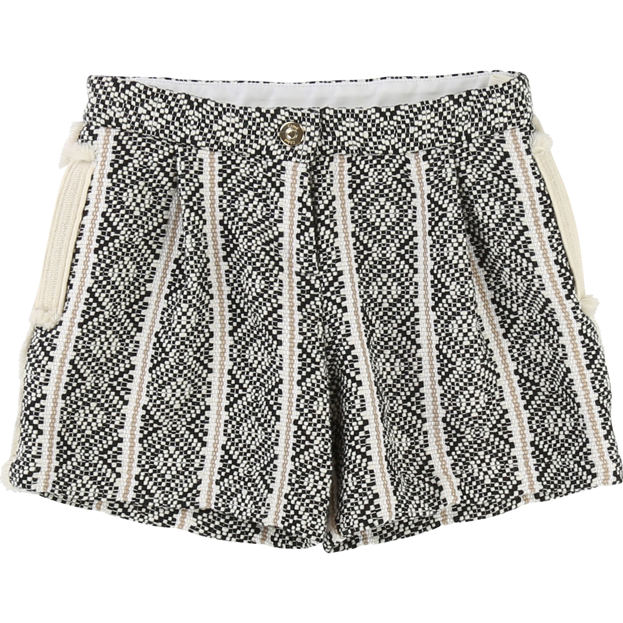 Girls Black & Ivory Shorts