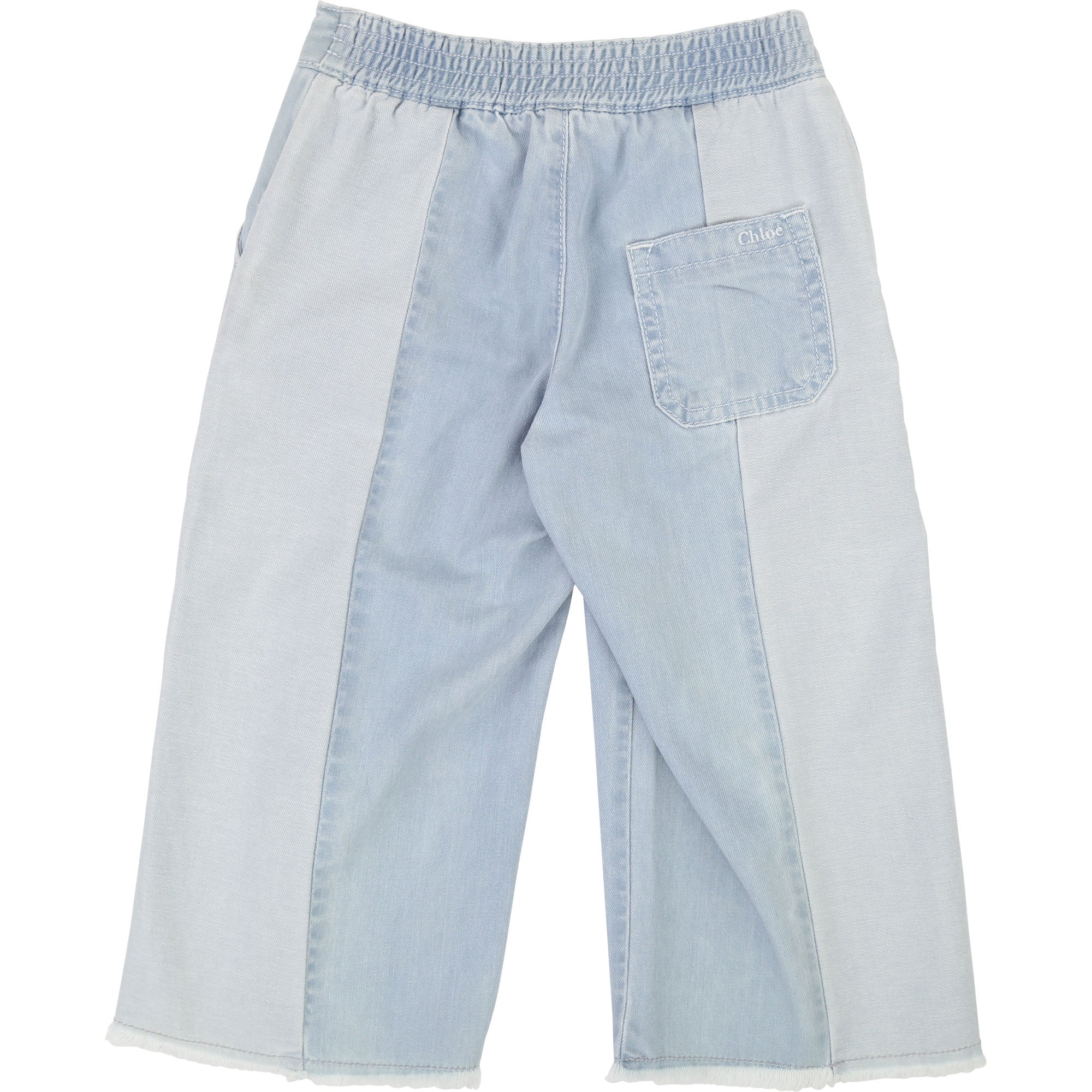 Girls Light Blue Patchwork Cotton Jeans