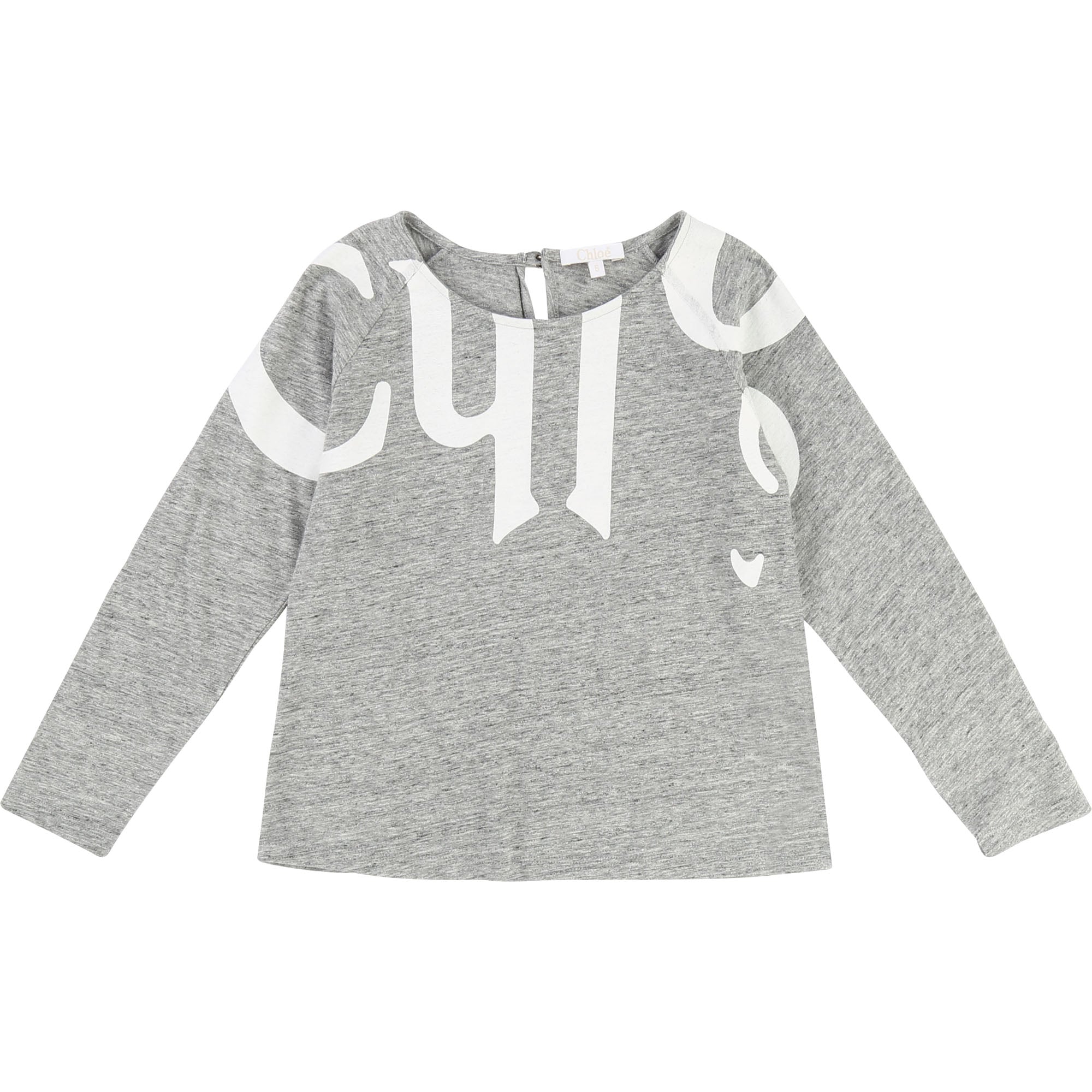 Girls Grey Chine Cotton T-shirt