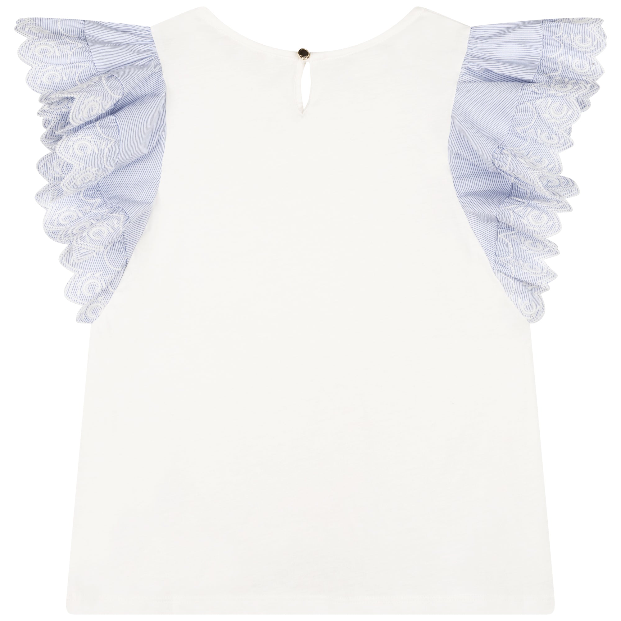 Girls White Cotton T-Shirt