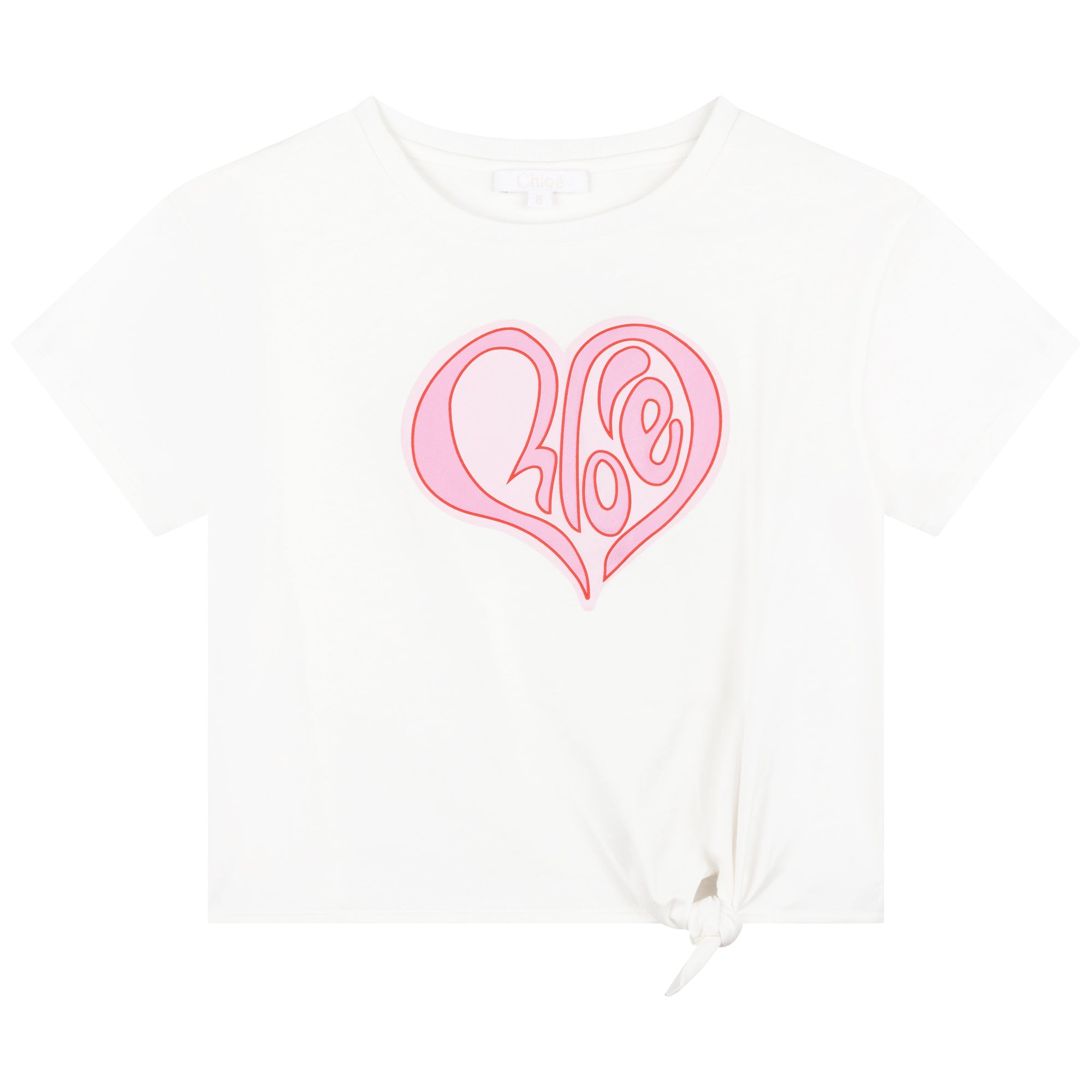 Girls White Logo Cotton T-Shirt