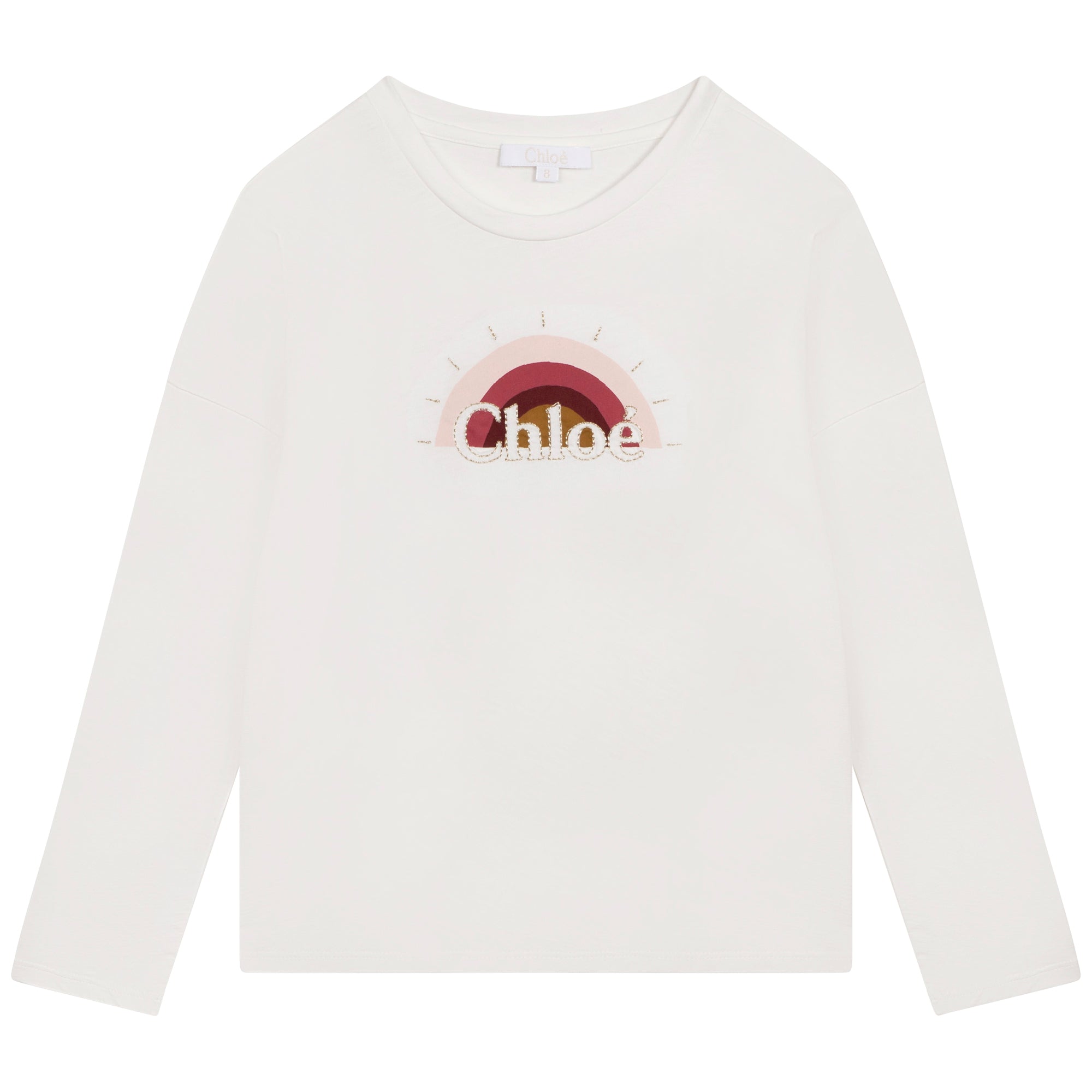Girls White Logo Cotton T-Shirt