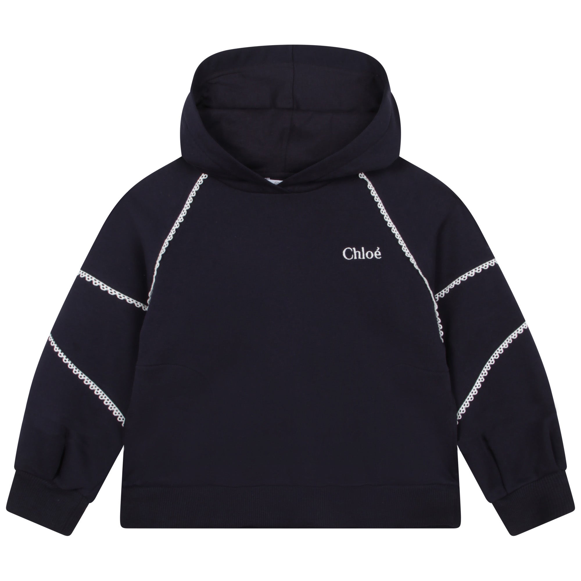 Girls Blue Logo Cotton Sweatshirt