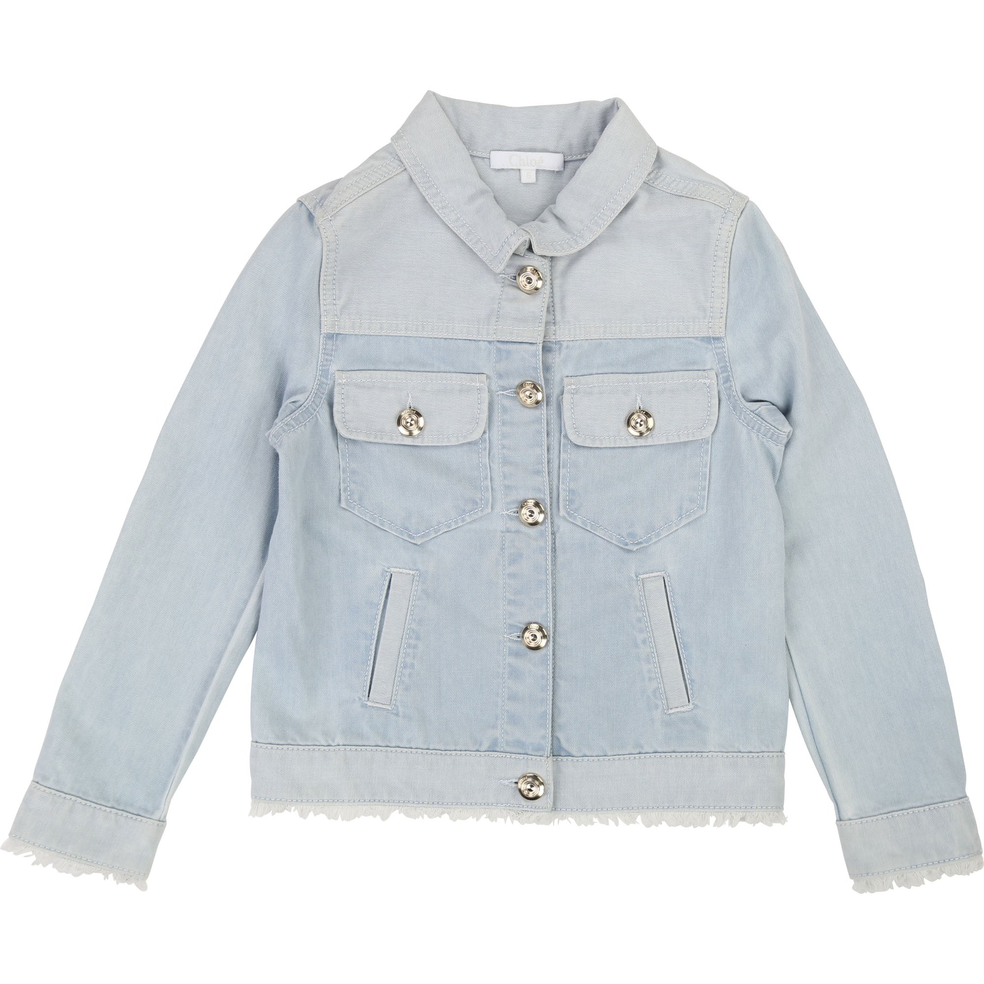 Girls Light Blue Cotton Jean Jacket