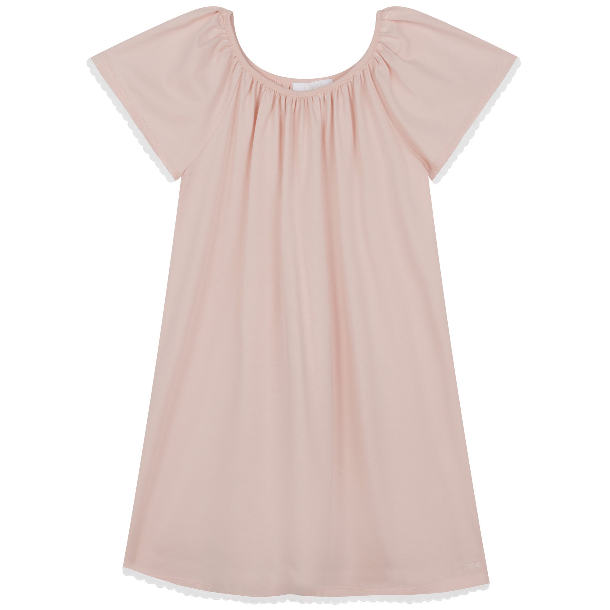 Girls Pink Cotton Nightwear Dress