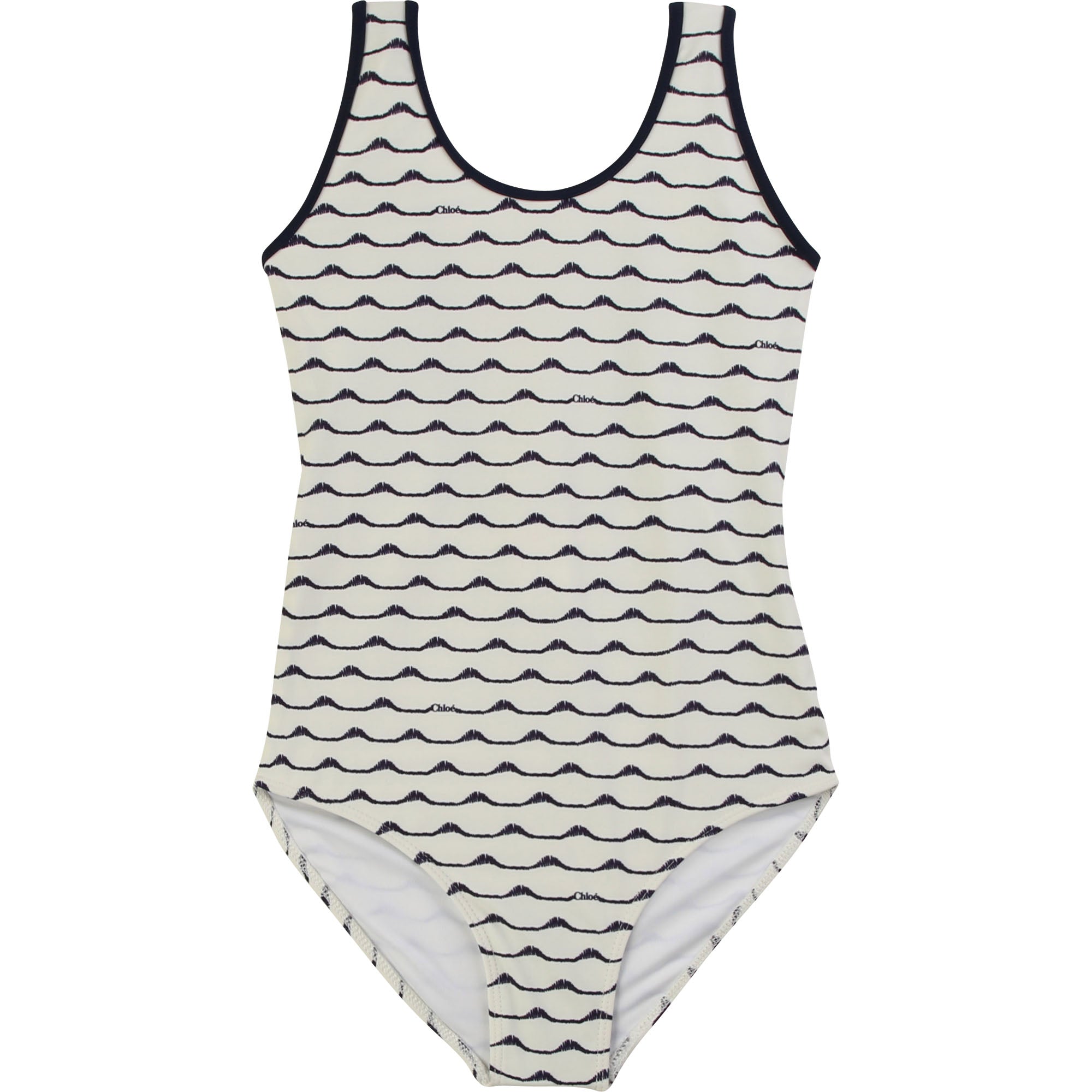 Girls Blue Stripe Swimsuit