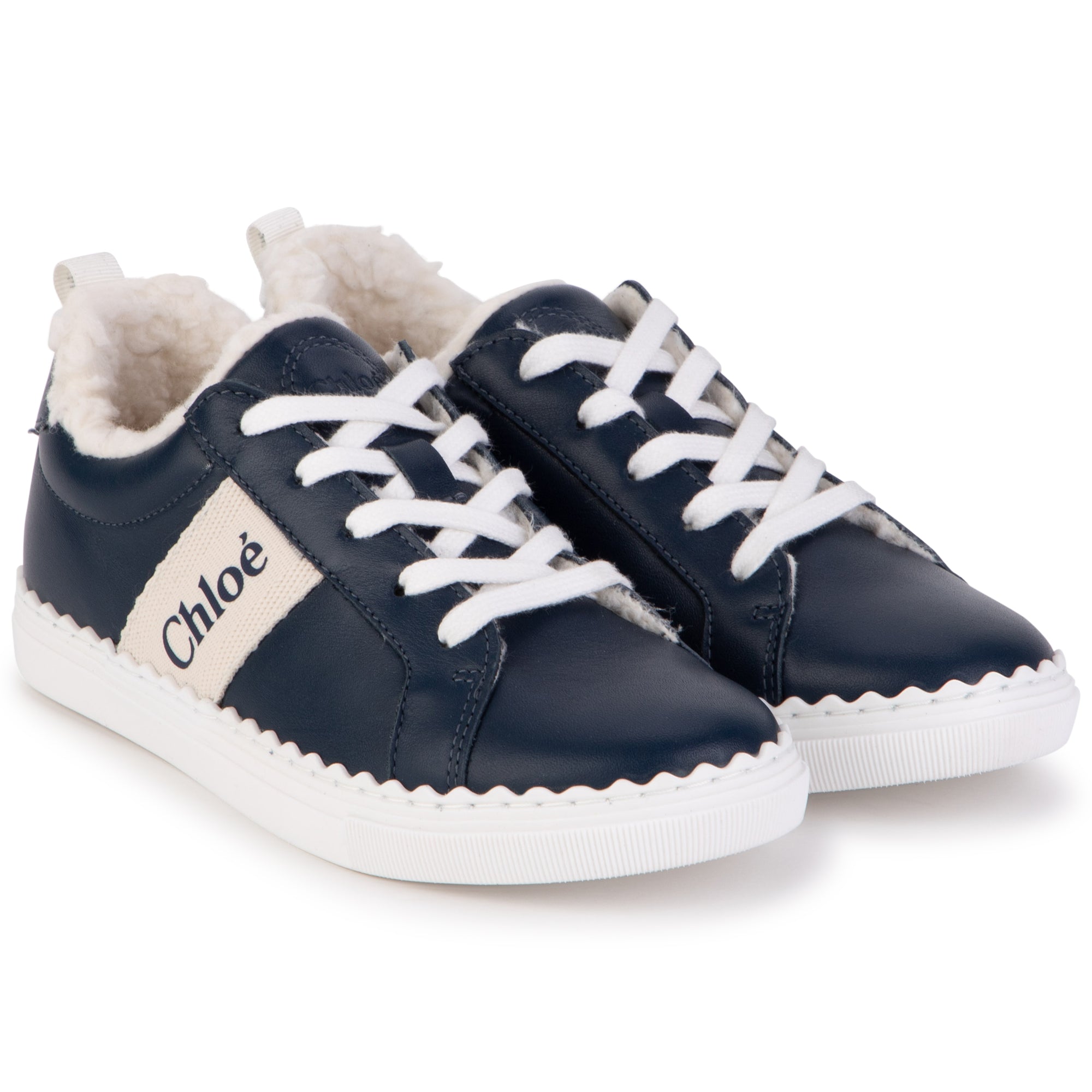 Girls Blue Logo Trainers