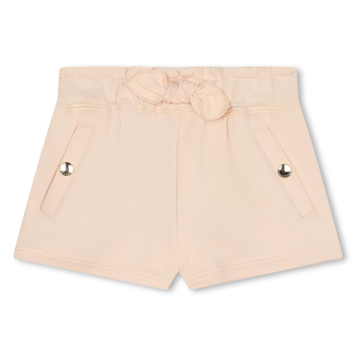 Baby Girls Light Pink Cotton Shorts