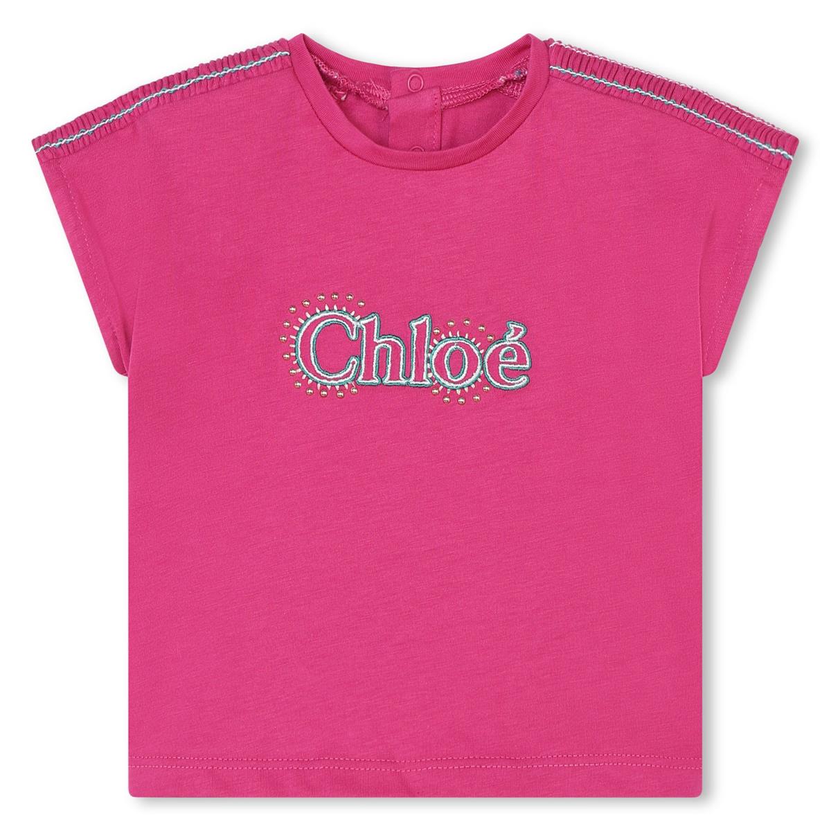 Baby Girls Fuchsia Cotton T-Shirt