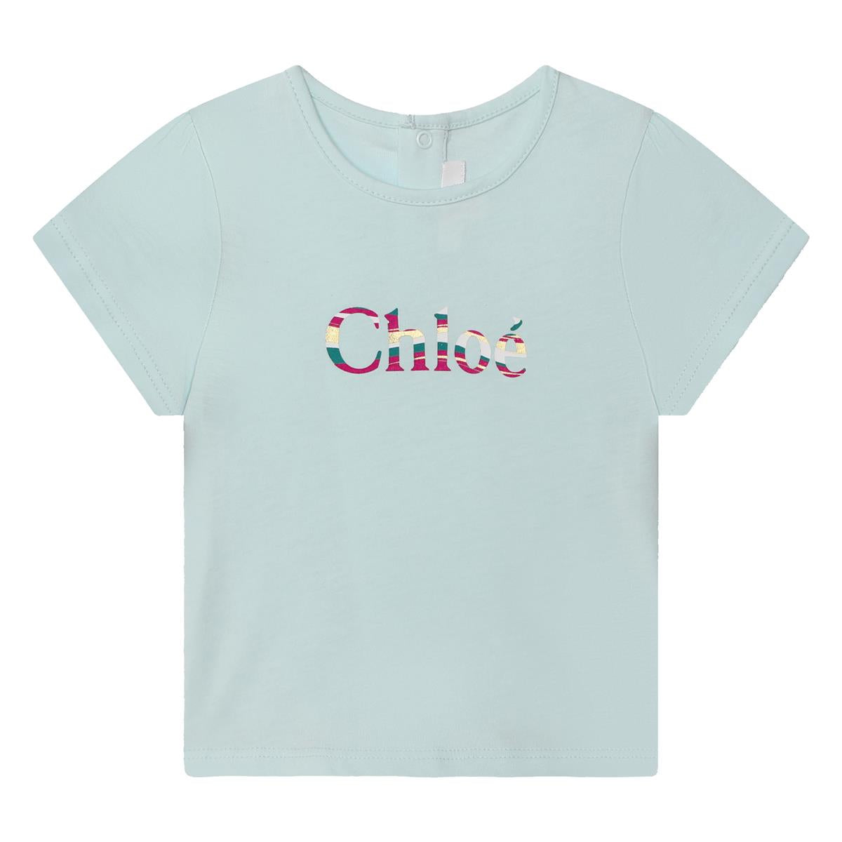 Girls Light Blue Cotton T-Shirt