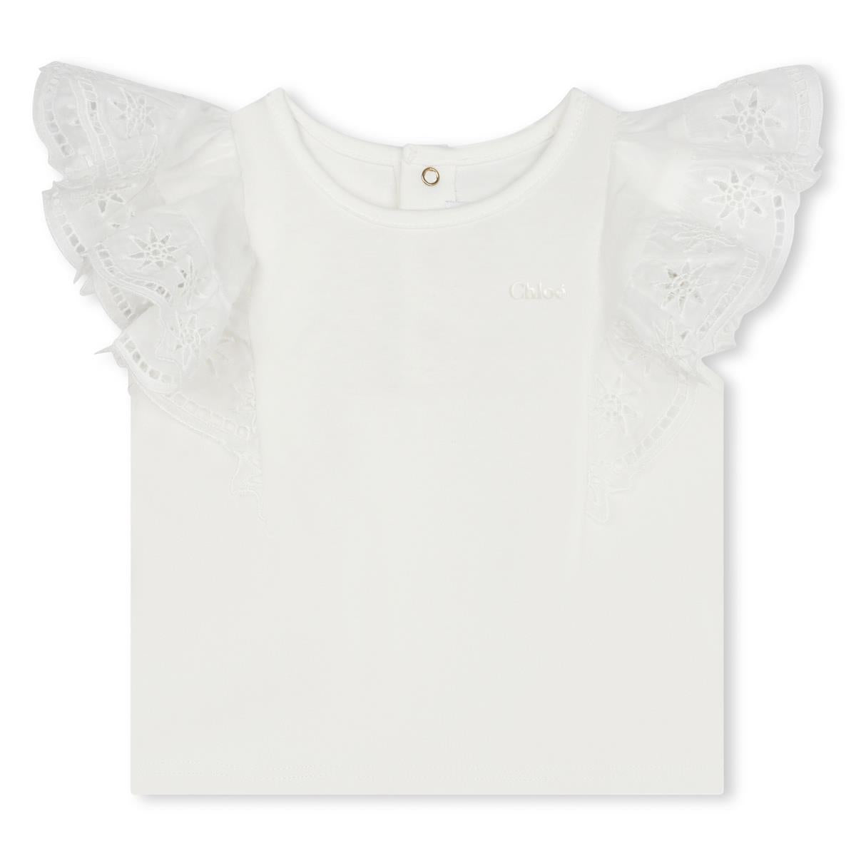 Baby Girls White Embroidered Cotton Top