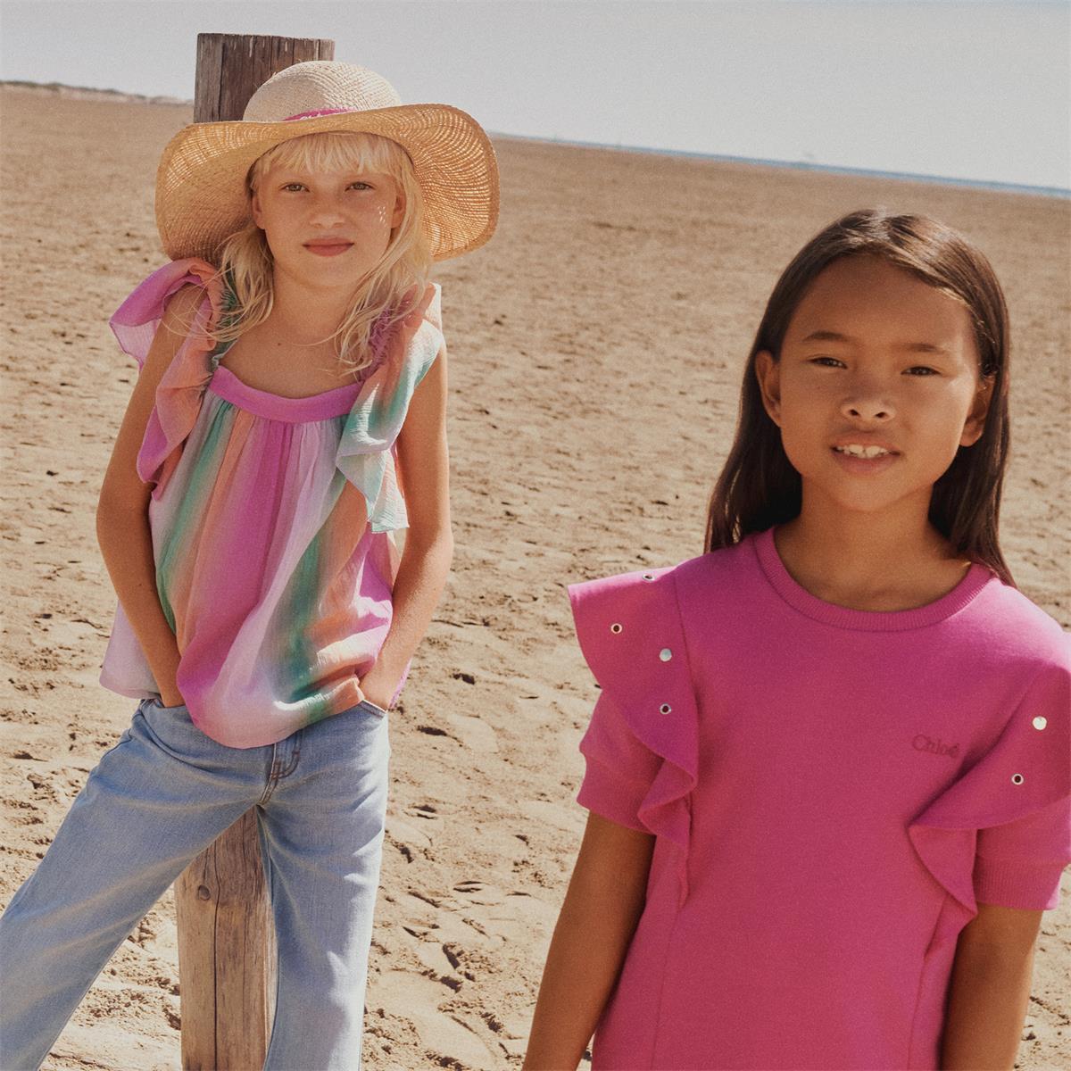Girls Fuchsia Cotton Dress
