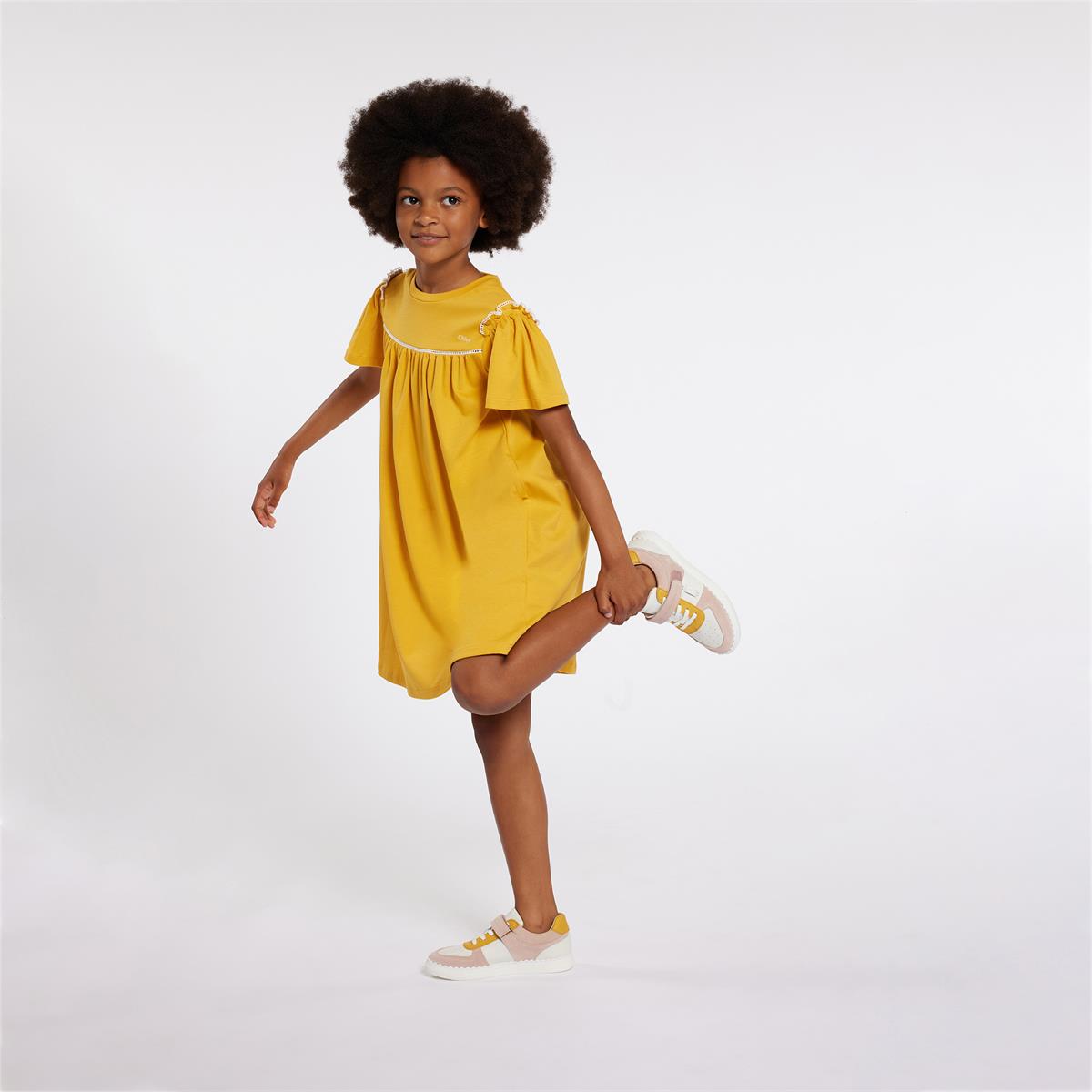 Girls Yellow Cotton Dress