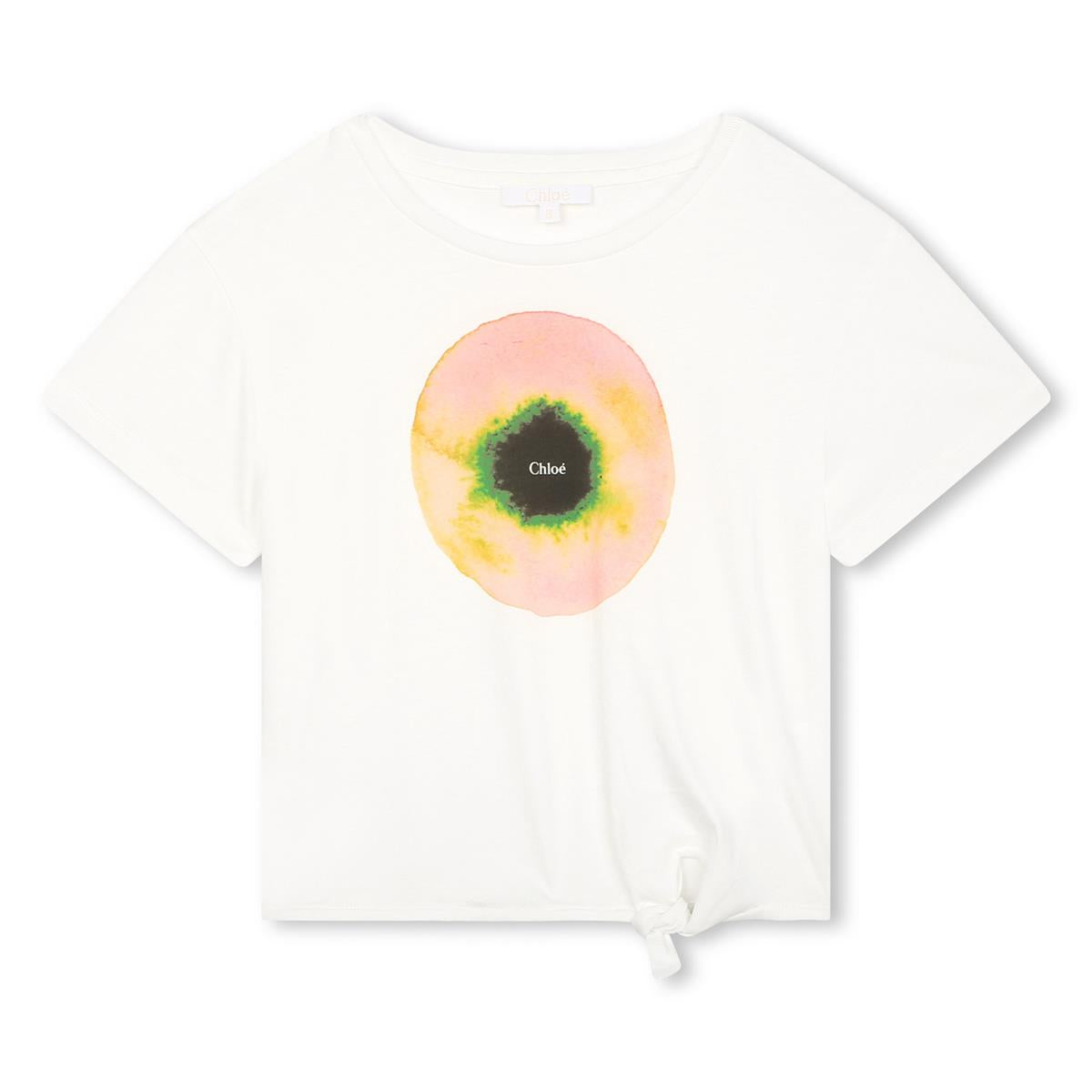 Girls White Cotton T-Shirt