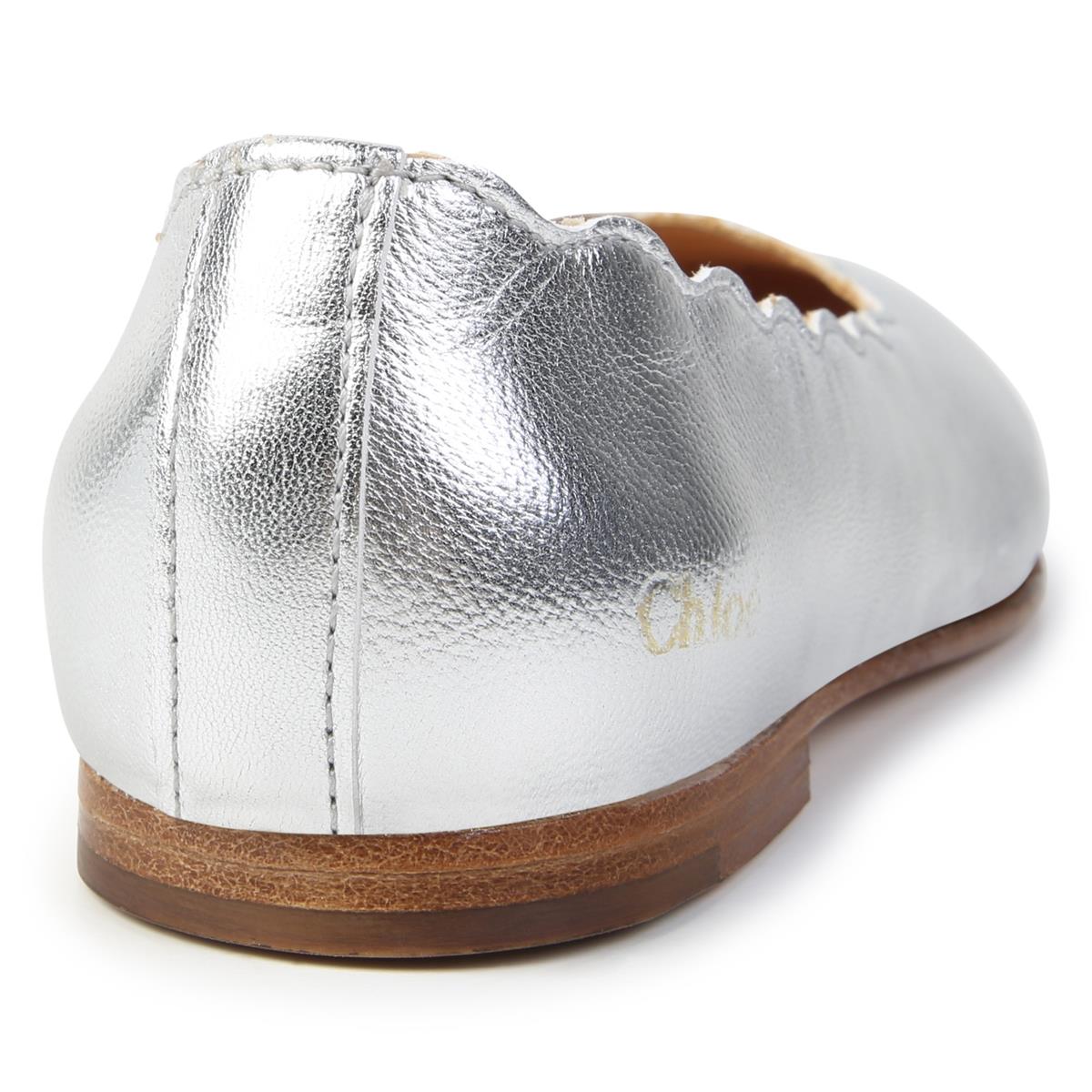 Girls Silver Flat Shoes