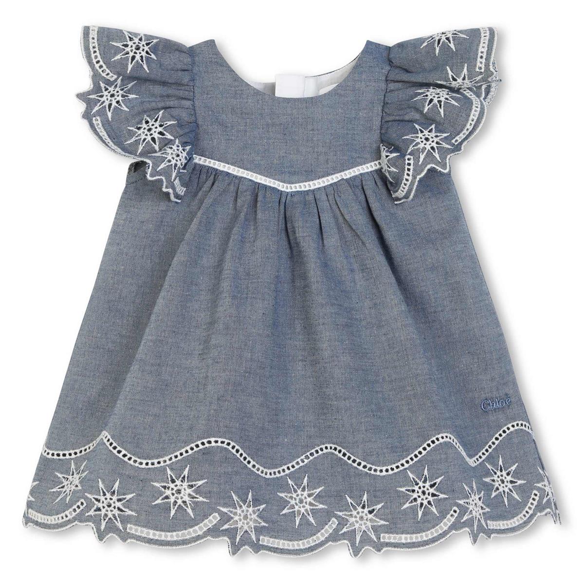 Baby Girls Grey Cotton Dress Set