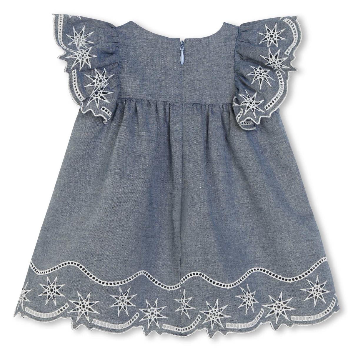 Baby Girls Grey Cotton Dress Set